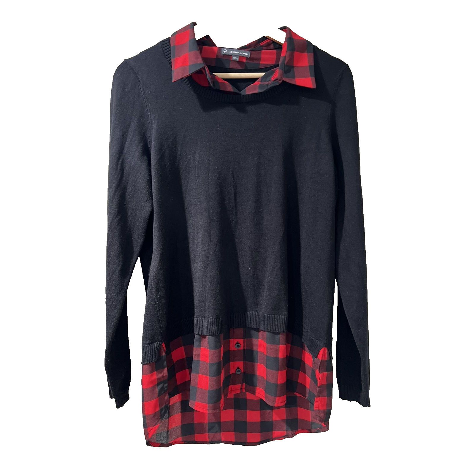Adrianna Papell Adrianna Papell Sweater Black Red Size M A001798 Size M / US 6-8 / IT 42-44 - 2 Thumbnail
