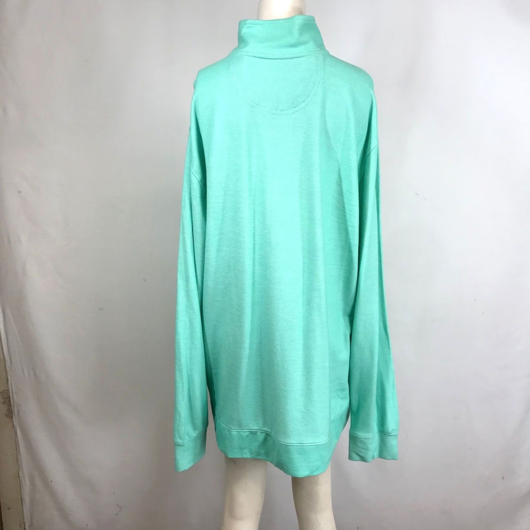 Izod IZOD Saltwater Quarter Zip Pullover Men XL Turquoise Relaxed Fit Cotton Pullover Shirt Zip Mock Neck Logo Knit Solid Vintage: No Size US XL / EU 56 / 4 - 5 Thumbnail