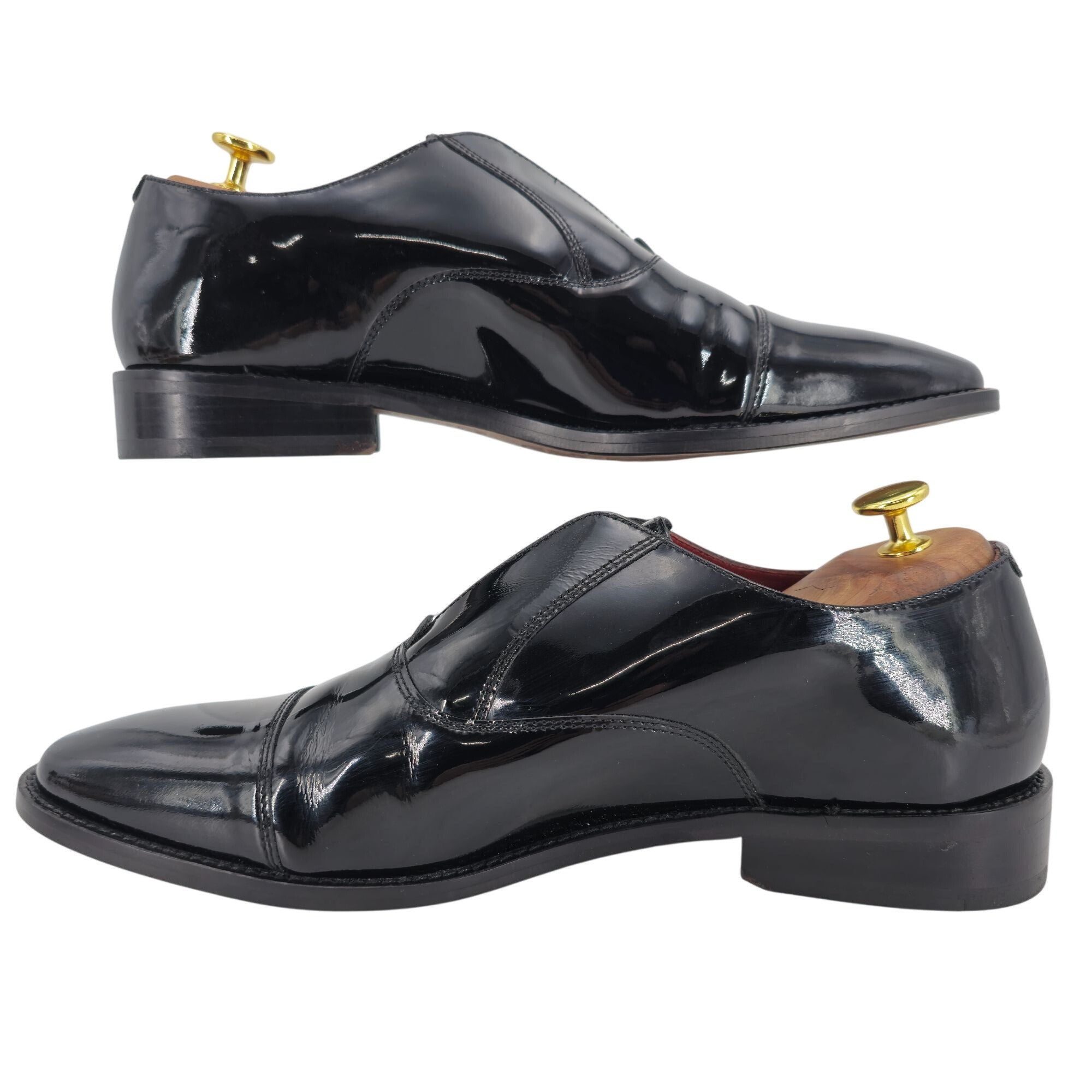 Other Carlos Santana Men 10 Black Patent Leather Dress Shoe Loafer Size US 10 / EU 43 - 3 Thumbnail