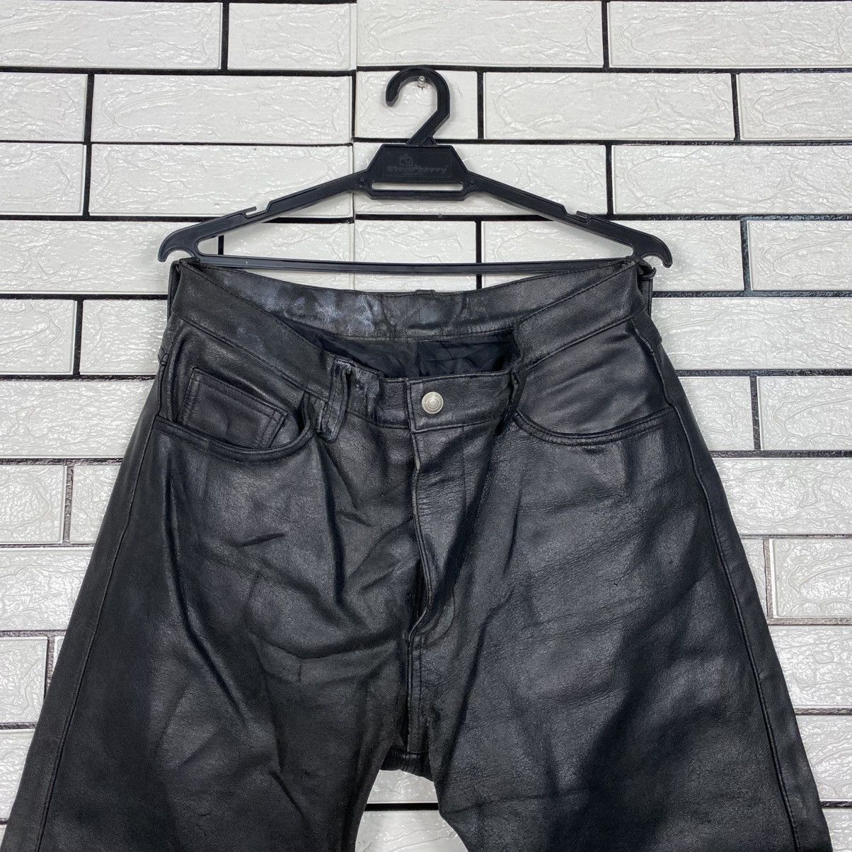 Japanese Brand Vintage Leather Pants Racing Wear Issey Miyake Size US 28 / EU 44 - 4 Thumbnail
