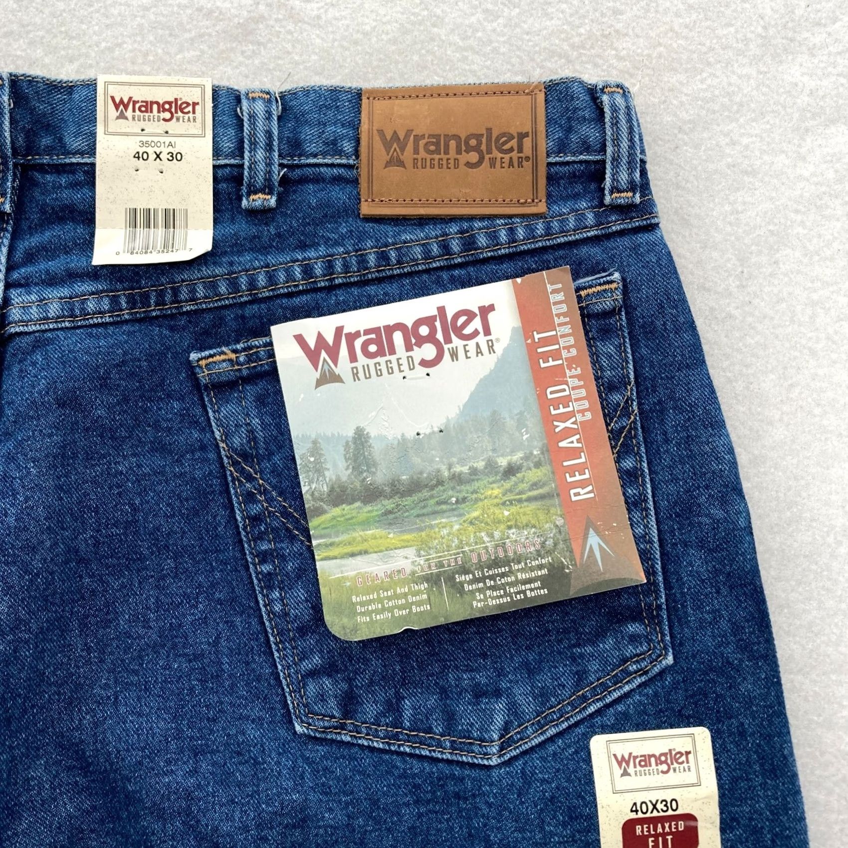 Wrangler Wrangler Jeans Mens 40x30 Relaxed Fit Straight Leg Dark Blue Denim Wrangler Rugged Wear Jeans Mens 40x30 Relaxed Fit Straight Leg Dark Blue Denim Size US 40 / EU 56 - 2 Thumbnail