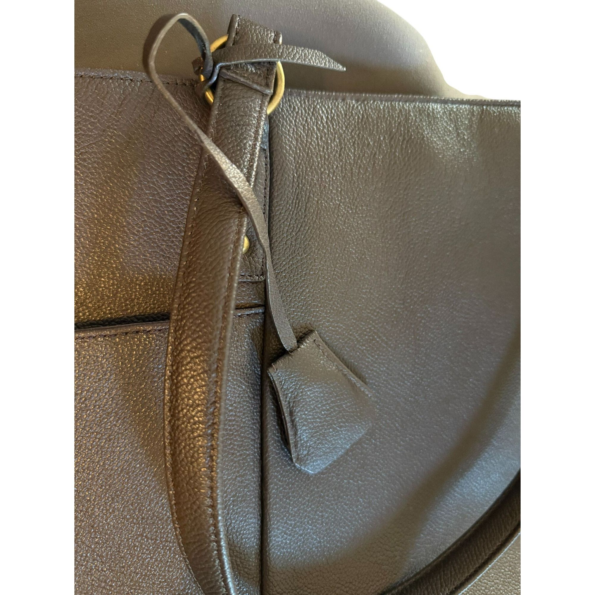Other Ella Simone Weston Leather Tote Bag Black Everyday Large 17" Size ONE SIZE - 11 Thumbnail
