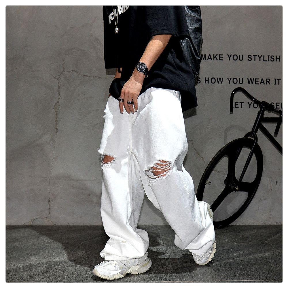 Jean × Vintage Ripped Baggy Jeans Skate Size US 35 - 3 Thumbnail