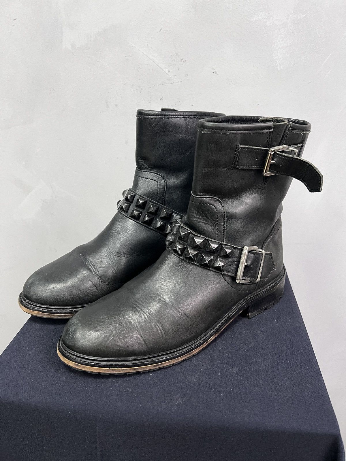 Hedi Slimane Hedi slimane style studded leather boots hype 90s Size US 7.5 / EU 40-41 - 4 Thumbnail