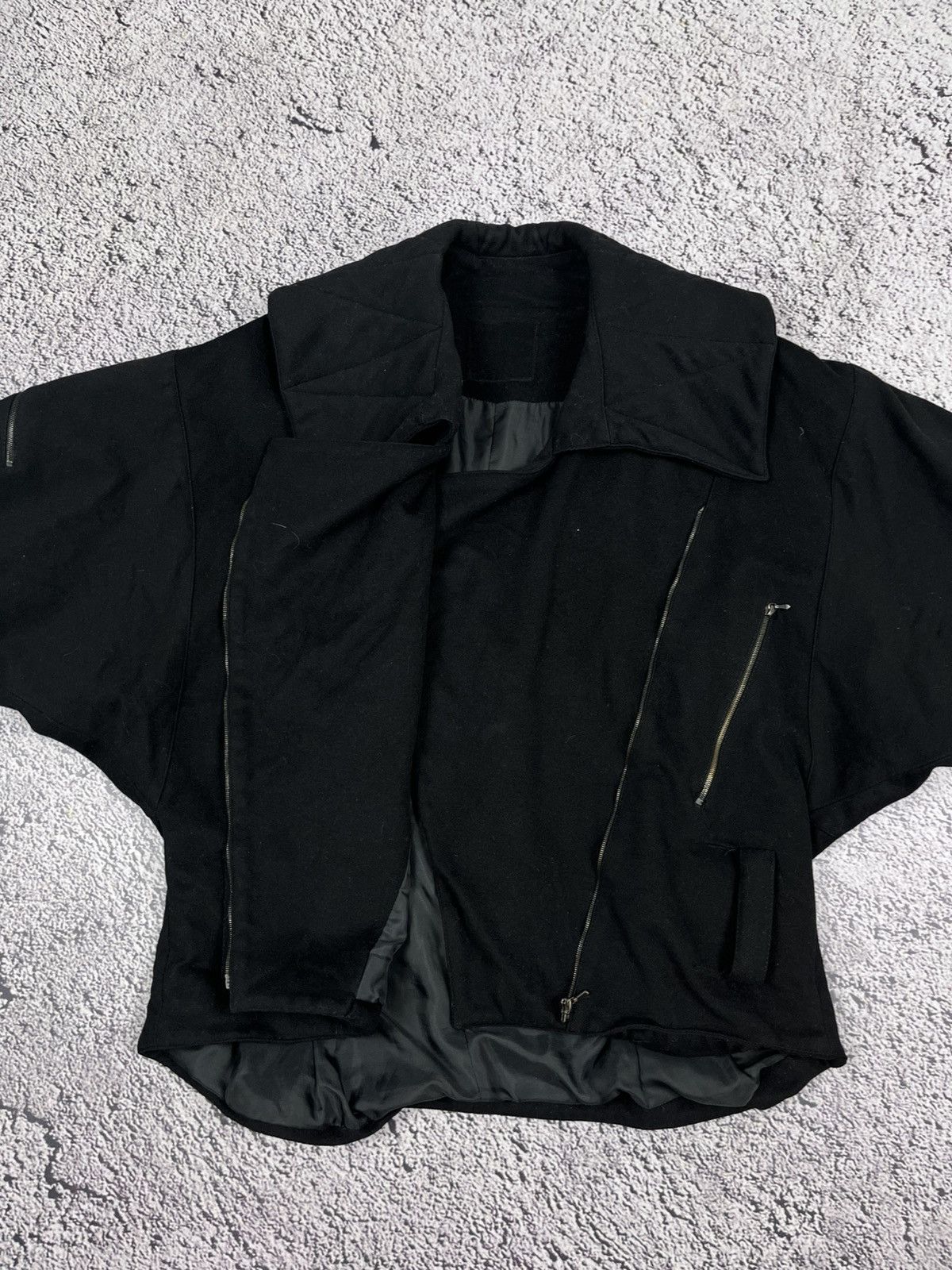 Japanese Brand Vintage Italian Wool Avant-Garde Jacket Oversized Collar Size S / US 4 / IT 40 - 10 Thumbnail