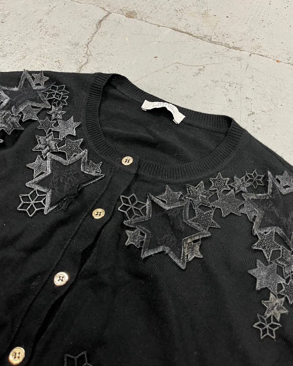 Versace 2010s Versace Black Star Embroidered Cardigan Size S / US 4 / IT 40 - 5 Thumbnail
