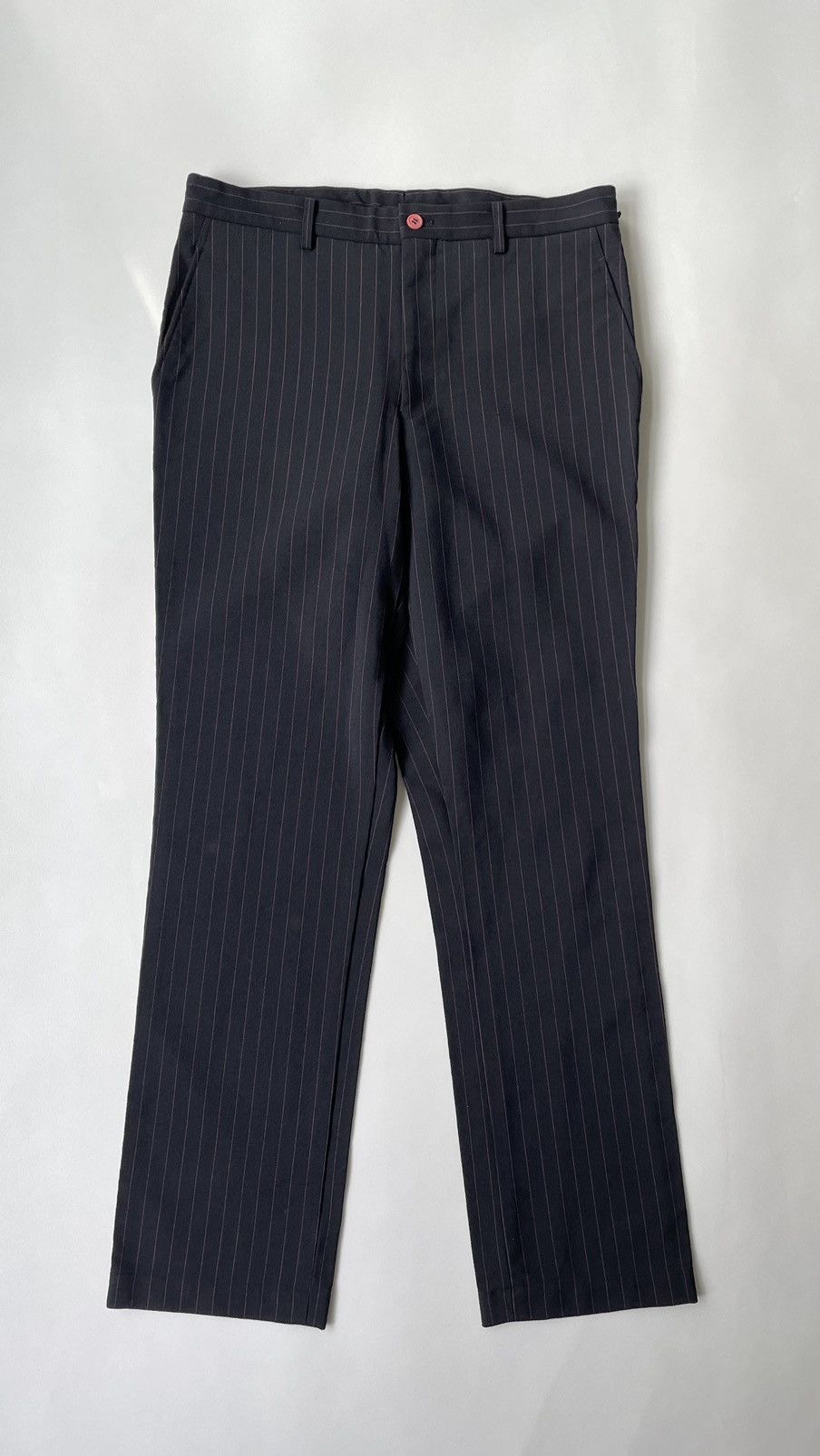 Comme des Garcons A/W 04 Blue/Pink Pinstripe Wool Trousers Size US 32 / EU 48 - 2 Thumbnail