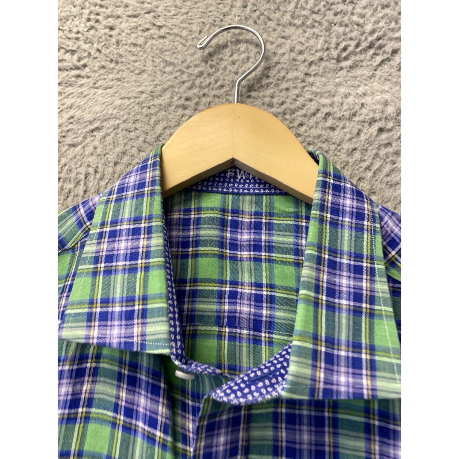 Vintage J Hilburn Long Sleeve Button Shirt Mens M Green Plaid Lightweight Slim /0481 Size US M / EU 48-50 / 2 - 4 Thumbnail