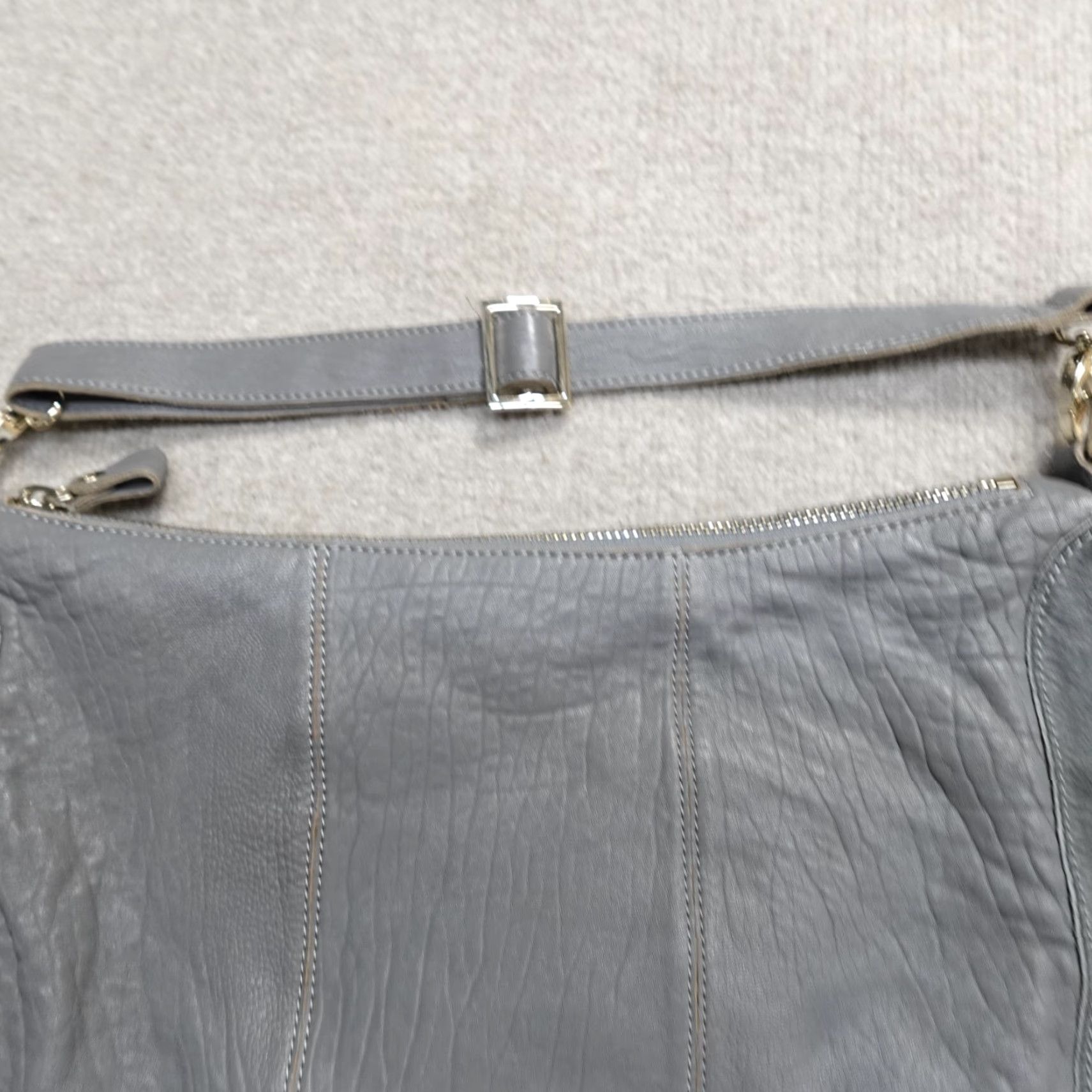 Ted Baker Ted Baker Womens Bag Handbag Gray Leather Hair On Hide Hobo NEW Bag Womens Medium Gray Leather Hobo 90s? Size ONE SIZE - 7 Thumbnail