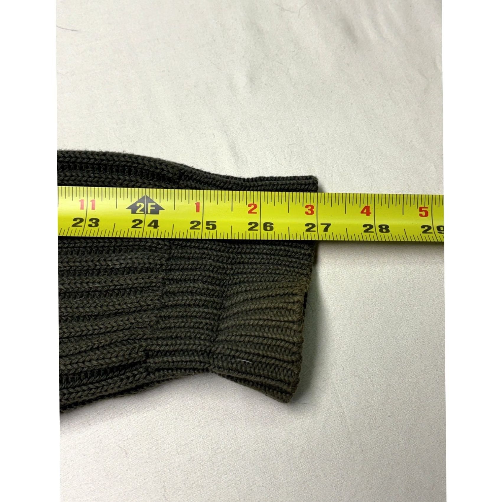 Vintage VINTAGE? Nope: LL Bean Mens Ribbed Quarter Zip Mock Neck Sweater Olive Green Cotton L REG Size US L / EU 52-54 / 3 - 6 Thumbnail