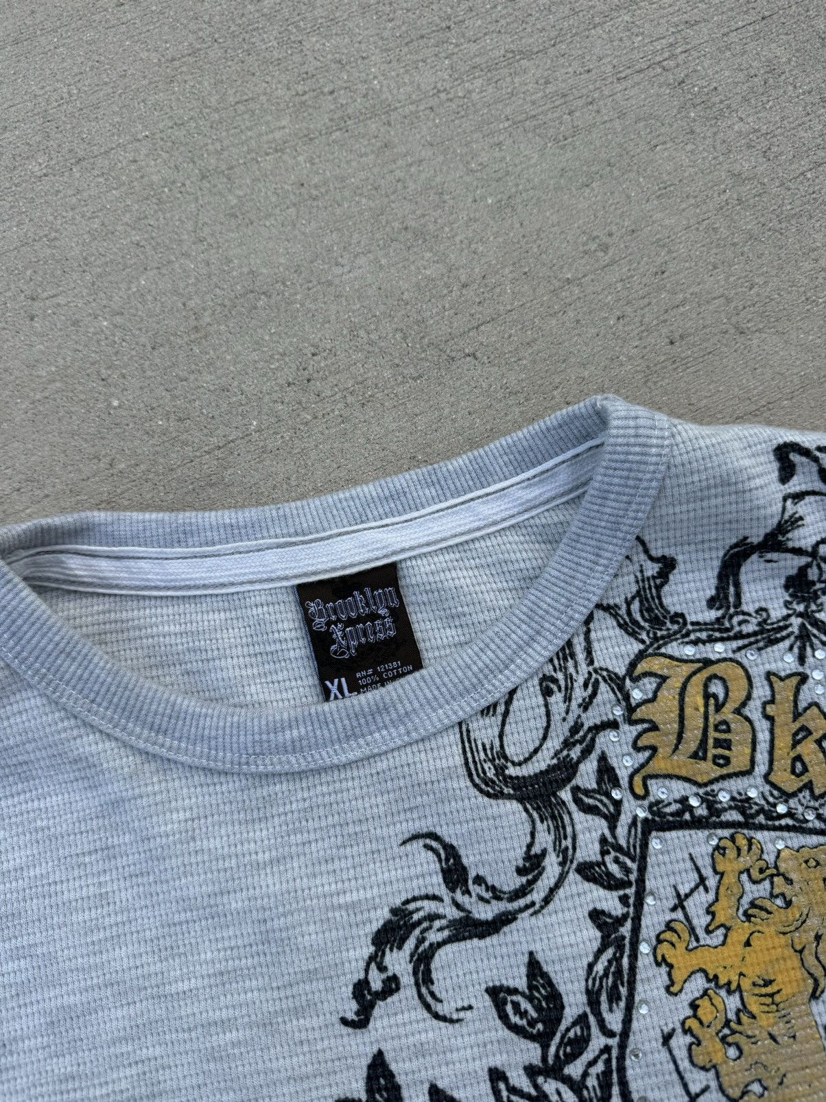 Affliction × Brooklyn Xpress × Vintage Y2k vintage Brooklyn Xpress studded long sleeve thermal 00s Size US XL / EU 56 / 4 - 5 Thumbnail
