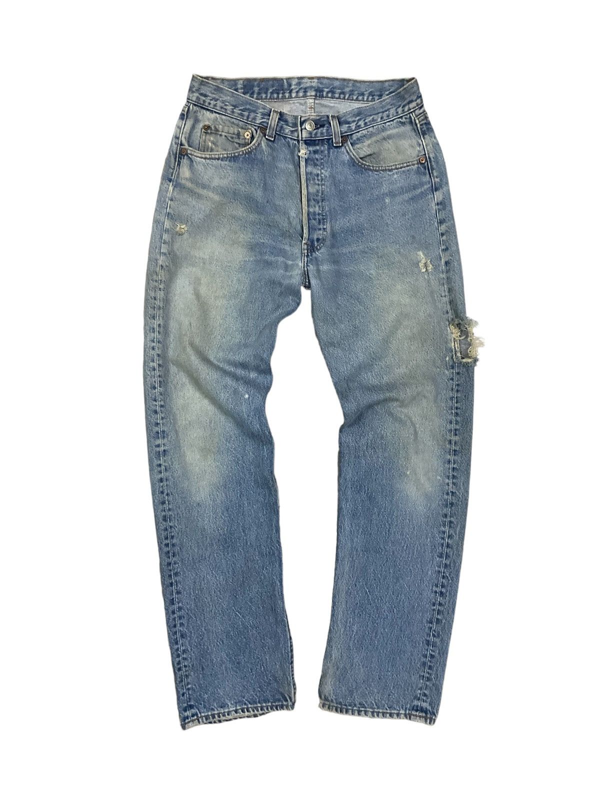 Levi's Vintage Clothing Vintage 80s Levi’s 501 Straight Cut Blue Wash Denim #546 Size US 31 - 9 Thumbnail