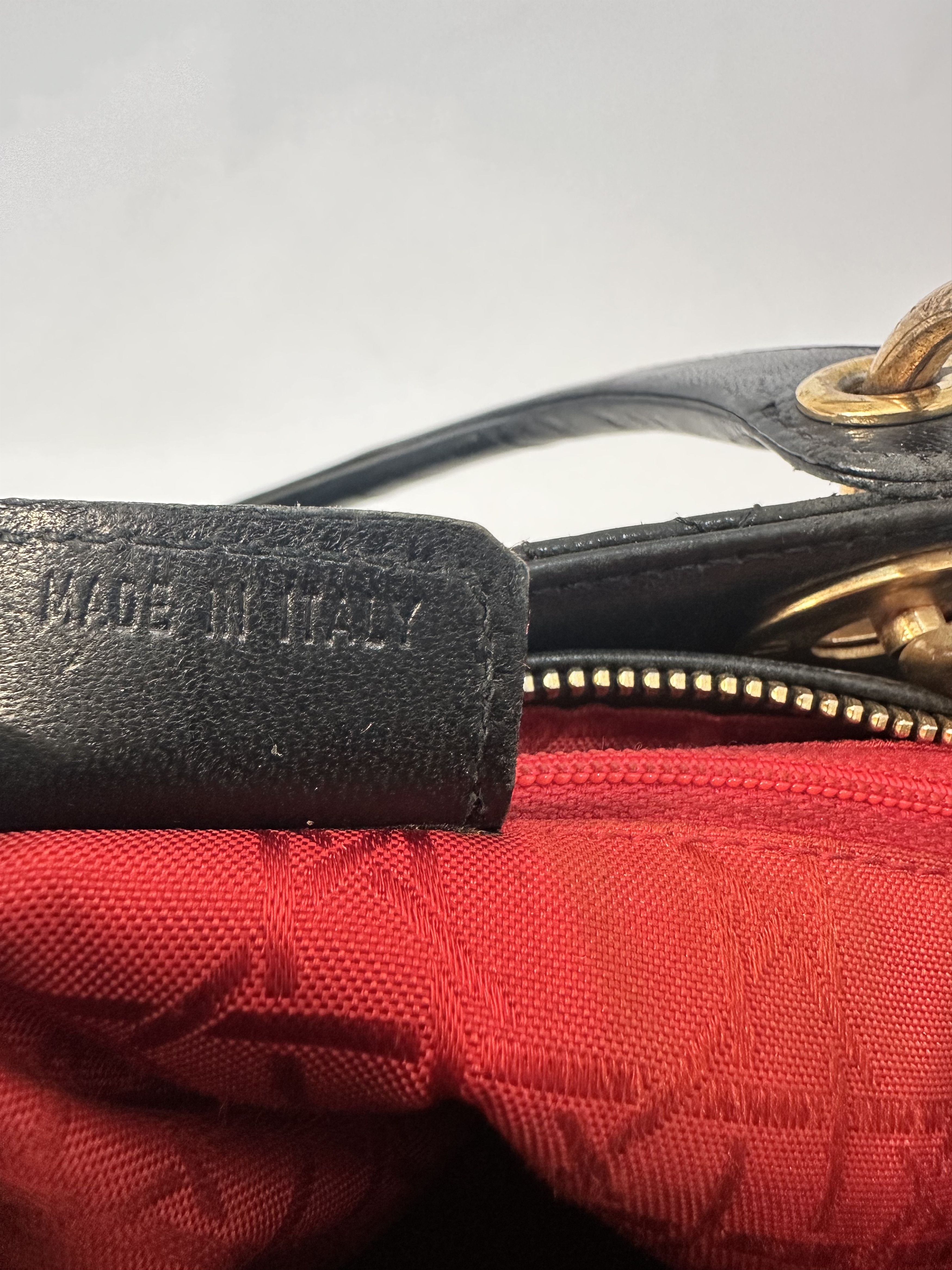 Dior Vintage Dior Black Cannage Leather Medium Lady Dior Tote Size ONE SIZE - 6 Thumbnail