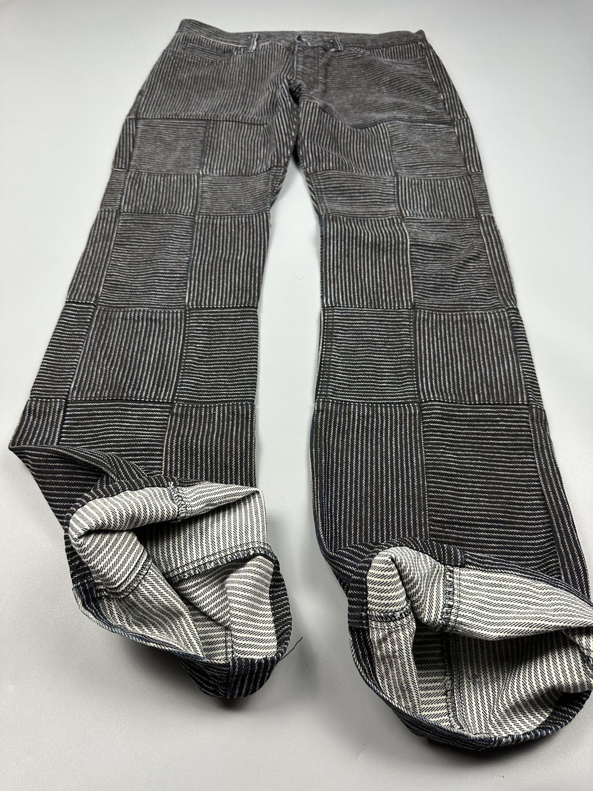 If Six Was Nine × Le Grande Bleu (L.G.B.) 🔥Flared🔥The Difference Rupert Patches Stripe Flared Denim Size US 34 / EU 50 - 5 Thumbnail