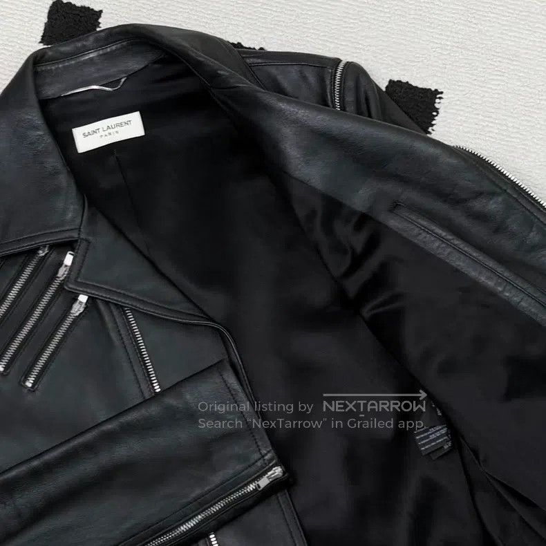 Saint Laurent Paris Saint Laurent Paris Lamb Leather 5-Zip Moto Jacket Size US M / EU 48-50 / 2 - 3 Thumbnail