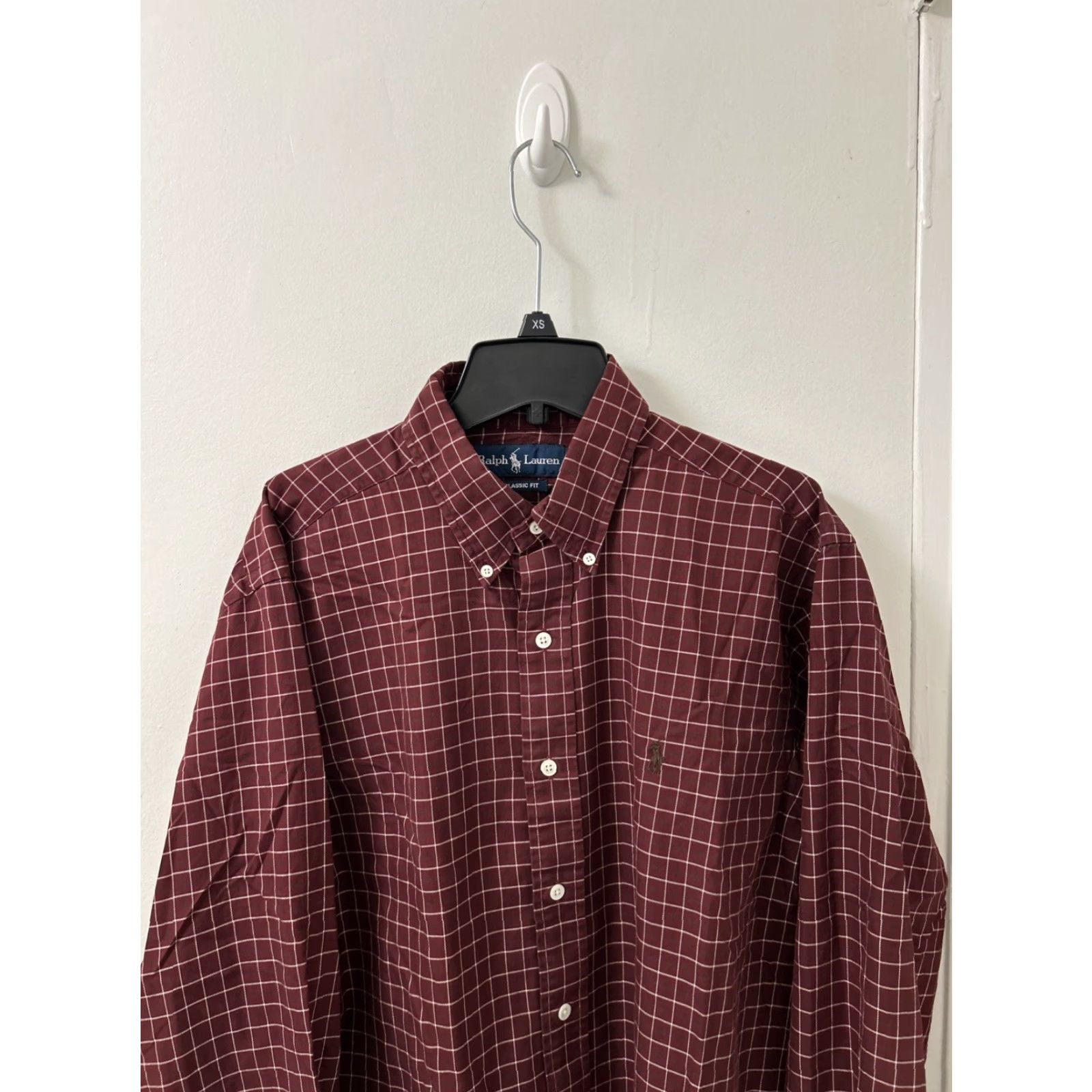 Ralph Lauren Ralph Lauren Shirt Mens Large Maroon Red Plaid Classic Fit Button-Down L/S Button-Up Casual Size US L / EU 52-54 / 3 - 2 Thumbnail