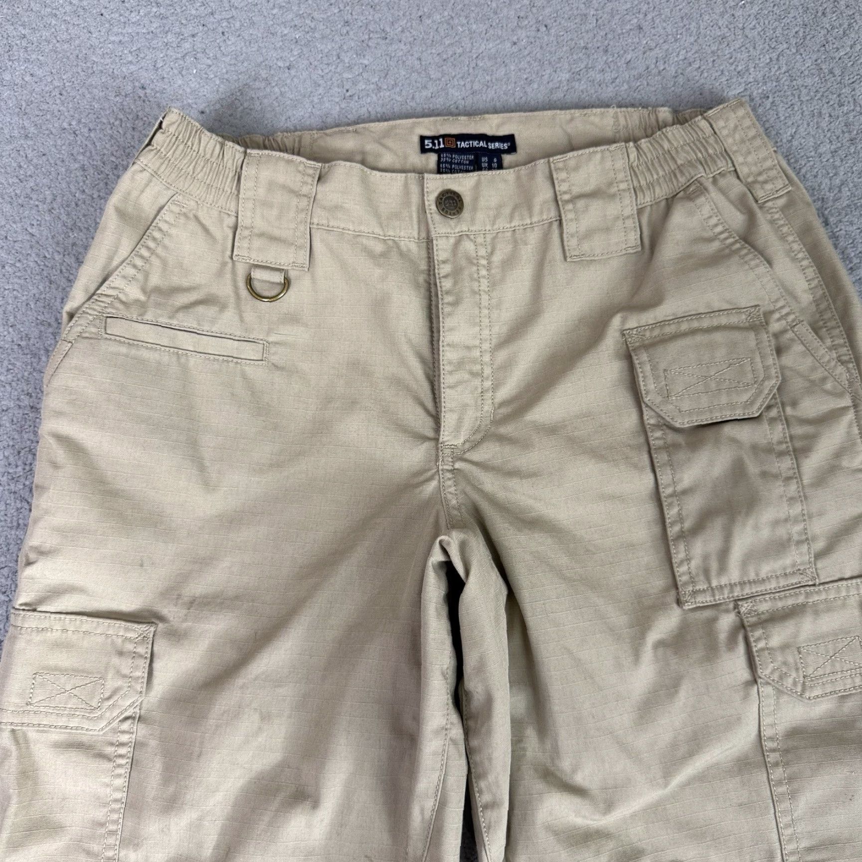 Vintage VINTAGE 5.11 Tactical Pro Pants Womens 6 Regular Khaki Ripstock Cargo Utility Distressed Size 28" / US 6 / IT 42 - 3 Thumbnail
