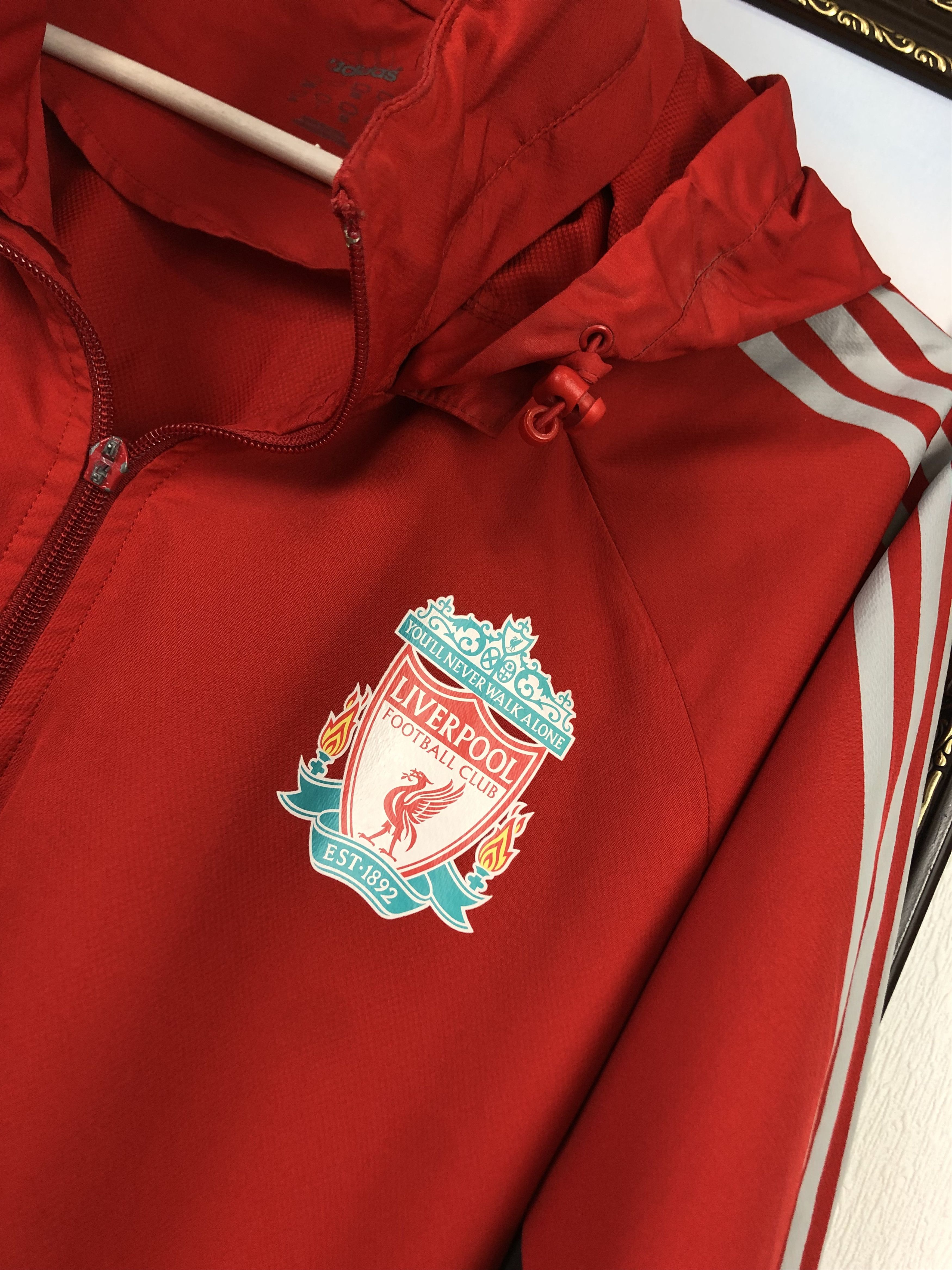 Adidas Vintage Liverpool Football Jacket Sweatshirt Hooded Soccer Size US L / EU 52-54 / 3 - 3 Thumbnail
