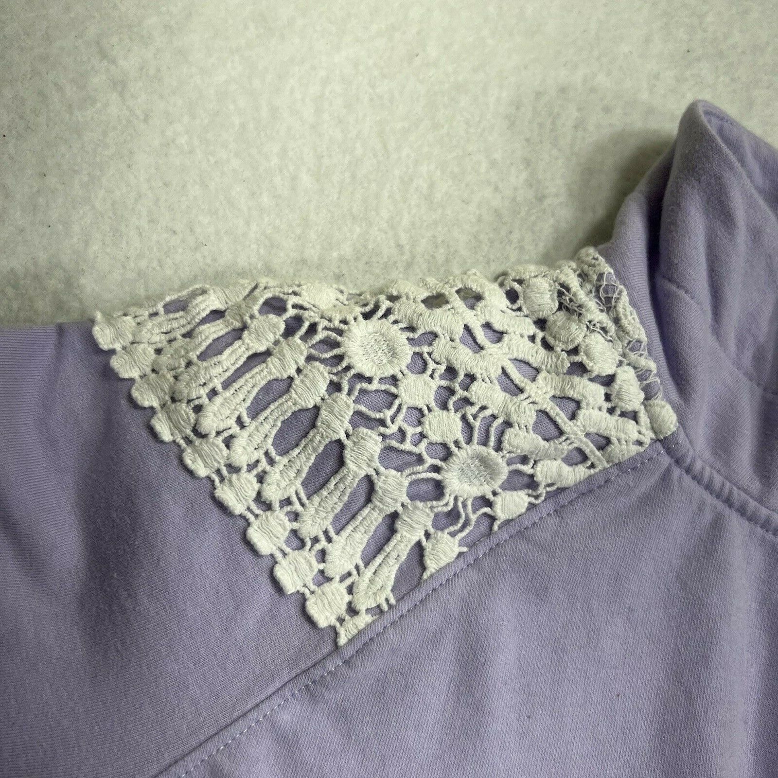 Lilly Pulitzer Lilly Pulitzer Purple 1/2 Zip Lightweight Sweatshirt Lace Size XS / US 0-2 / IT 36-38 - 4 Thumbnail