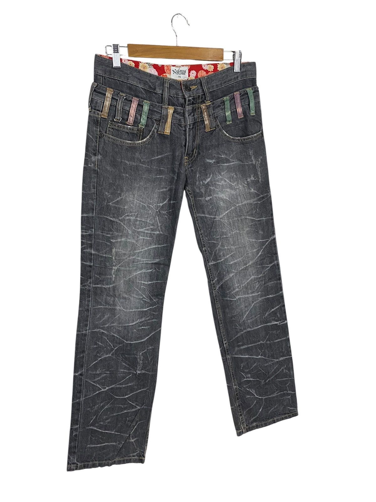 Japanese Brand Japanase brand nylaus clothing double waist flared denim Size US 31 - 3 Thumbnail