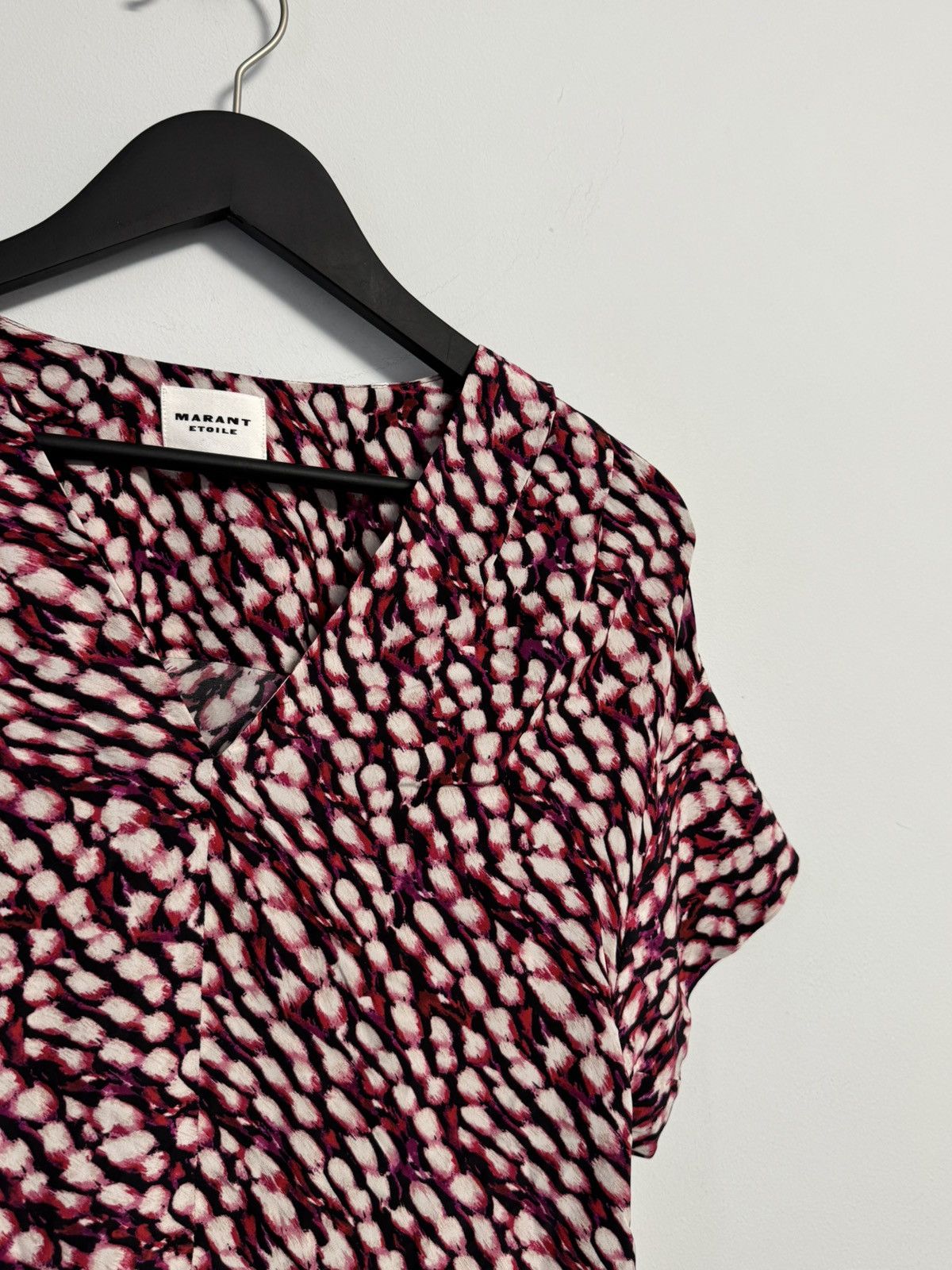 Isabel Marant Isabel Marant Etoile Women's 34 Delocia Top V Neck Rasbberry Size XXS / US 00 / IT 34 - 3 Thumbnail