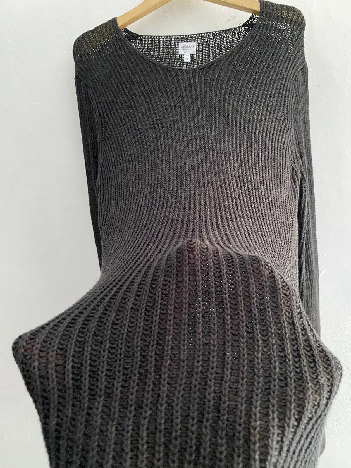 Armani 2000s armani grunge fishnet sweatshirt Size US L / EU 52-54 / 3 - 3 Thumbnail