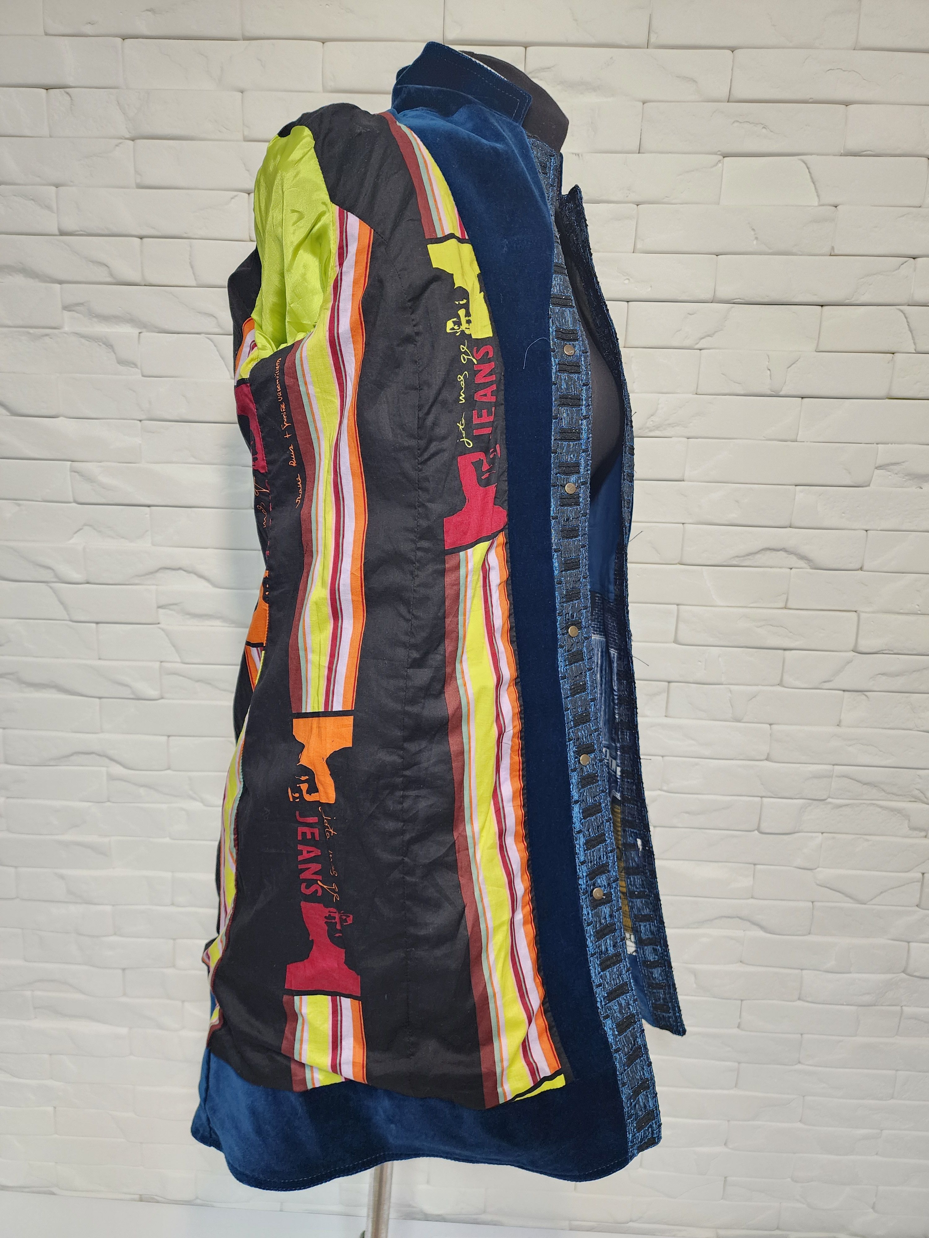 Designer Women's Multi-colored Cotton Jacket. Size L / US 10 / IT 46 - 9 Thumbnail