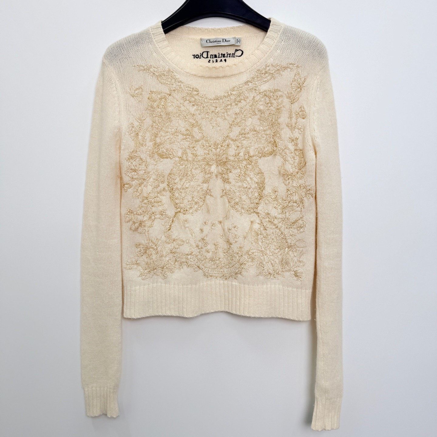 Dior Dior Ribbed Crewneck Embroidered Cashmere Sweater Size XS / US 0-2 / IT 36-38 - 1 Thumbnail