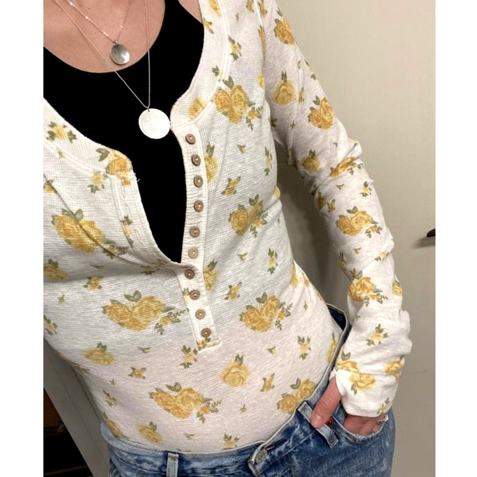 Free People Free People Dylan Thermal Floral Bodysuit Sunny Weather - XL Size XL / US 12-14 / IT 48-50 - 4 Thumbnail
