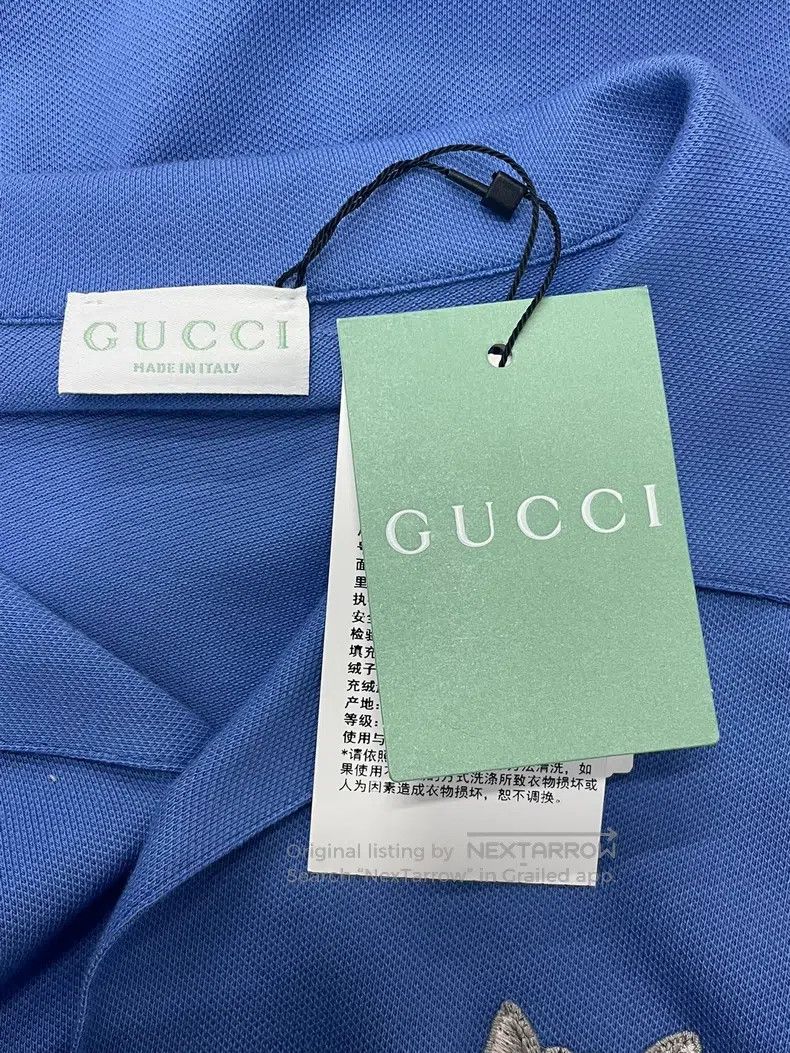 Gucci Gucci Size12 Blue embroidered lapel short sleeves Size US S / EU 44-46 / 1 - 4 Thumbnail