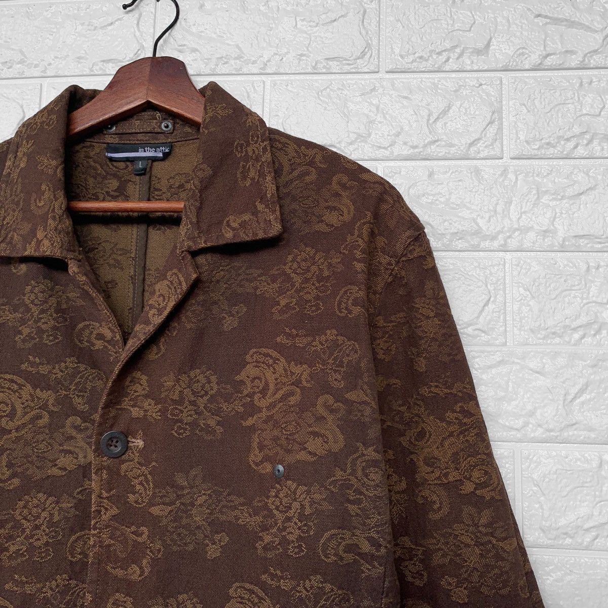 Japanese Brand IN THE ATTIC PAISLEY BROWN DENIM JACKET Size US M / EU 48-50 / 2 - 7 Thumbnail