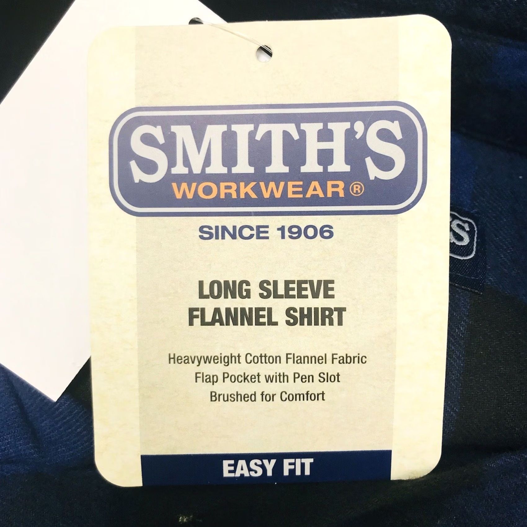 Vintage Smith’s Workwear Men Blue/Black Easy Fit Flannel Shirt L Long Sleeve Button-Up Plaid (Cotton Blend) Size US L / EU 52-54 / 3 - 3 Thumbnail