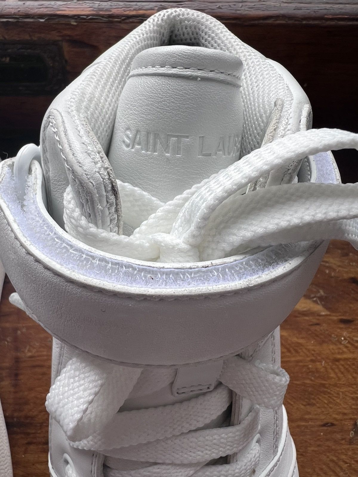 Saint Laurent Paris $1.3K Lax dirty white mid-top sneakers, EU43.5/US10.5 Size US 10.5 / EU 43-44 - 20 Thumbnail