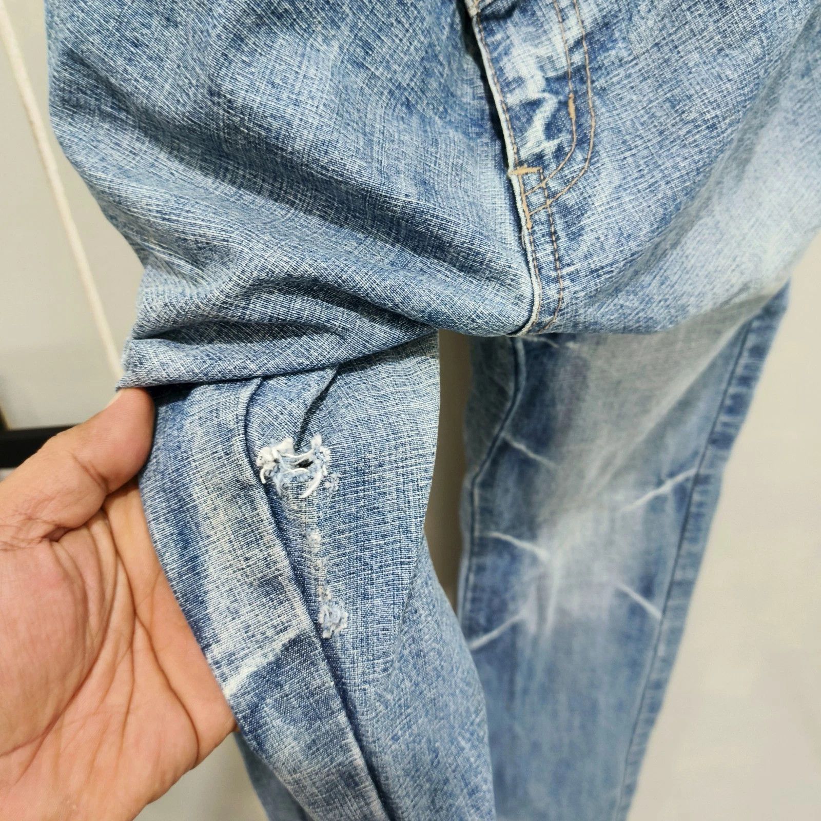 PPFM PPFM Faded Denim Jeans Distressed Y2K Streetwear Size US 34 / EU 50 - 8 Thumbnail
