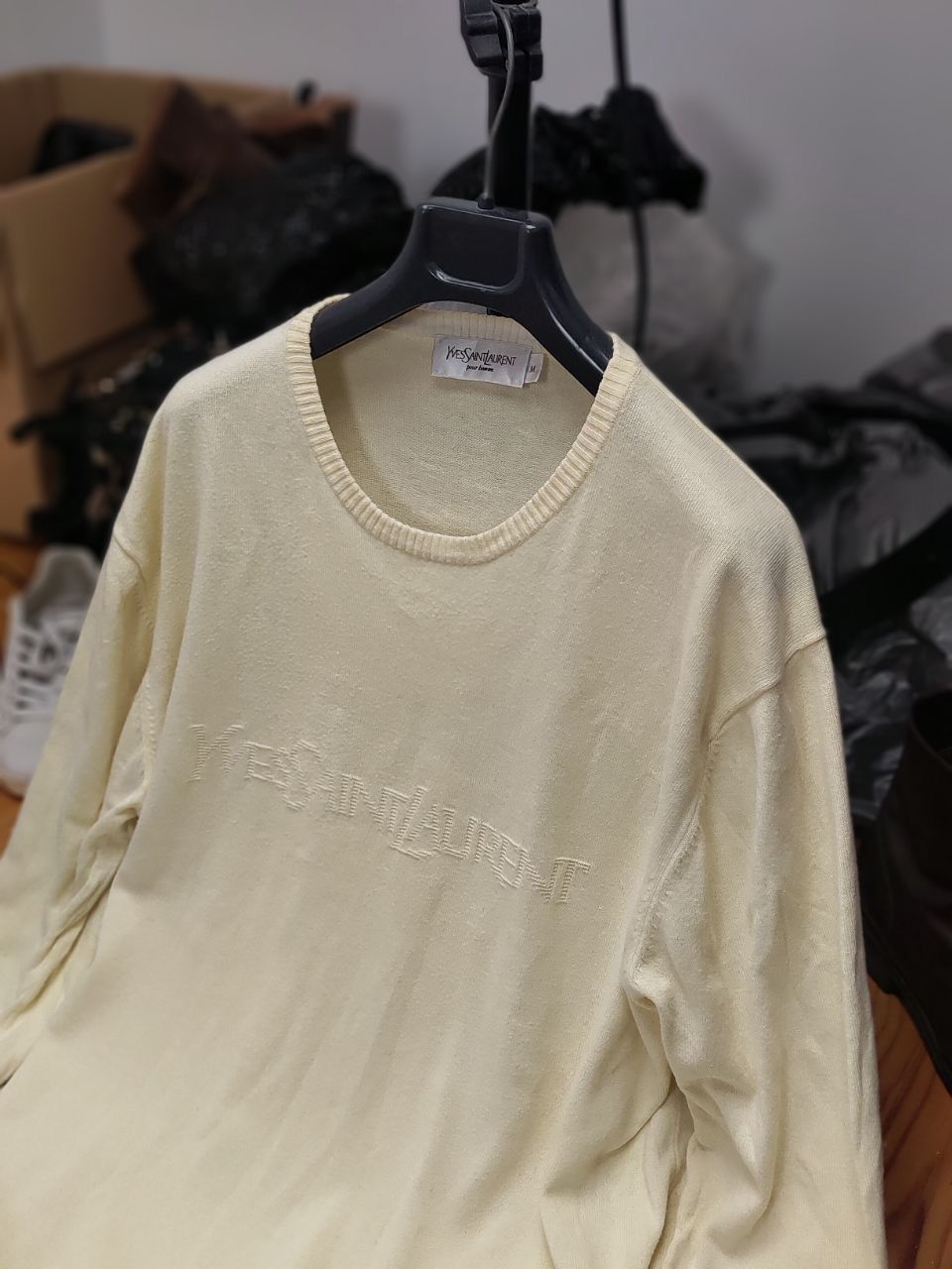 Yves Saint Laurent Vintage Yves Saint Laurent yellow big Logo Light Sweater Size US M / EU 48-50 / 2 - 19 Thumbnail