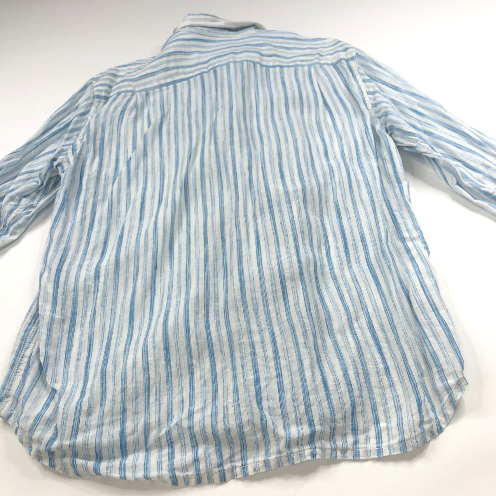 Tommy Bahama Tommy Bahama Relax LINEN XL Button Long Sleeve Striped Casual Shirt Blue Size US XL / EU 56 / 4 - 7 Thumbnail