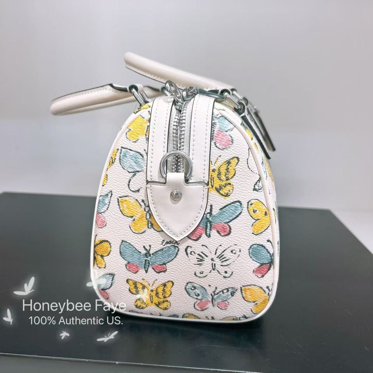 Coach Rowan Satchel Bag With Butterfly Print CAK07 Size ONE SIZE - 4 Thumbnail