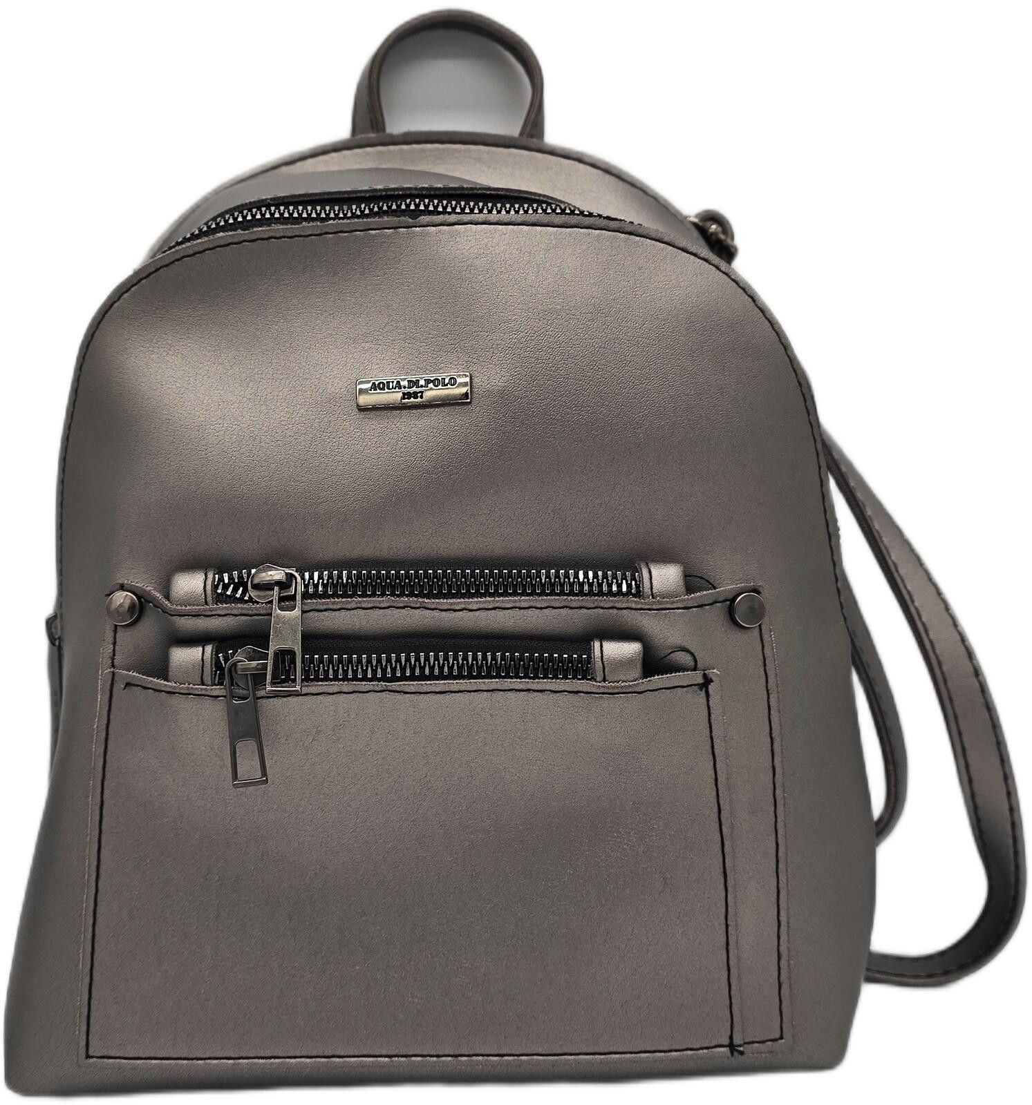 Other Sleek Gray Elegant Compact Faux Leather Finish Backpack Size ONE SIZE - 1 Thumbnail