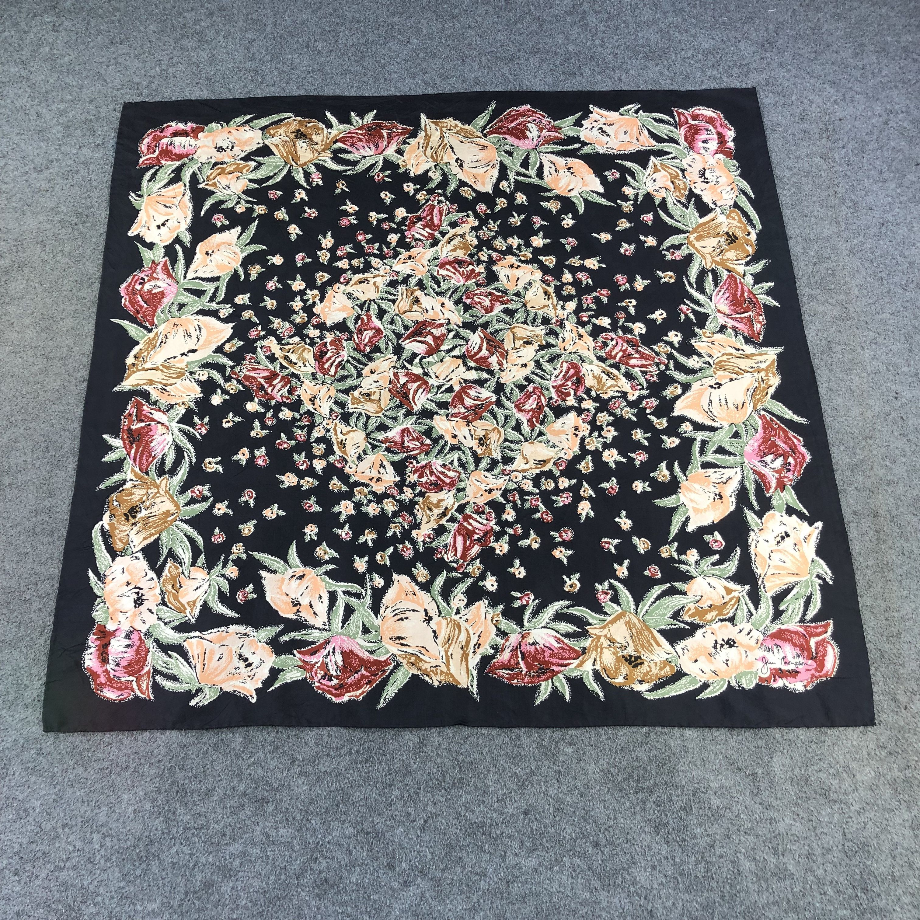 Jim Thompson Jim Thompson Luxury Floral Silk Scarf M905 Size ONE SIZE - 1 Thumbnail