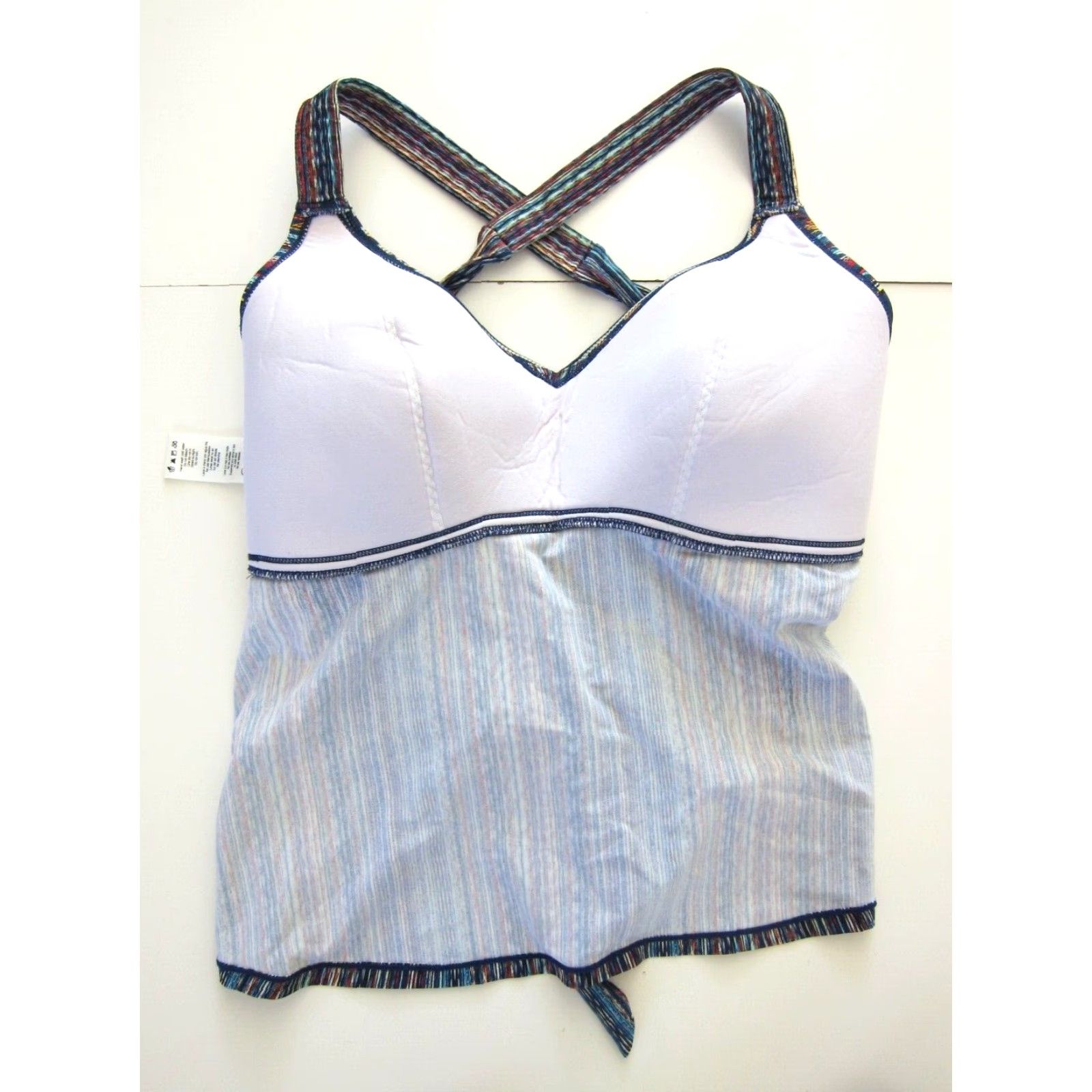 Jessica Simpson Jessica Simpson Blue Stripe Tankini Padded Built In Bra Swim Top Woman 1X Size XL / US 12-14 / IT 48-50 - 6 Thumbnail