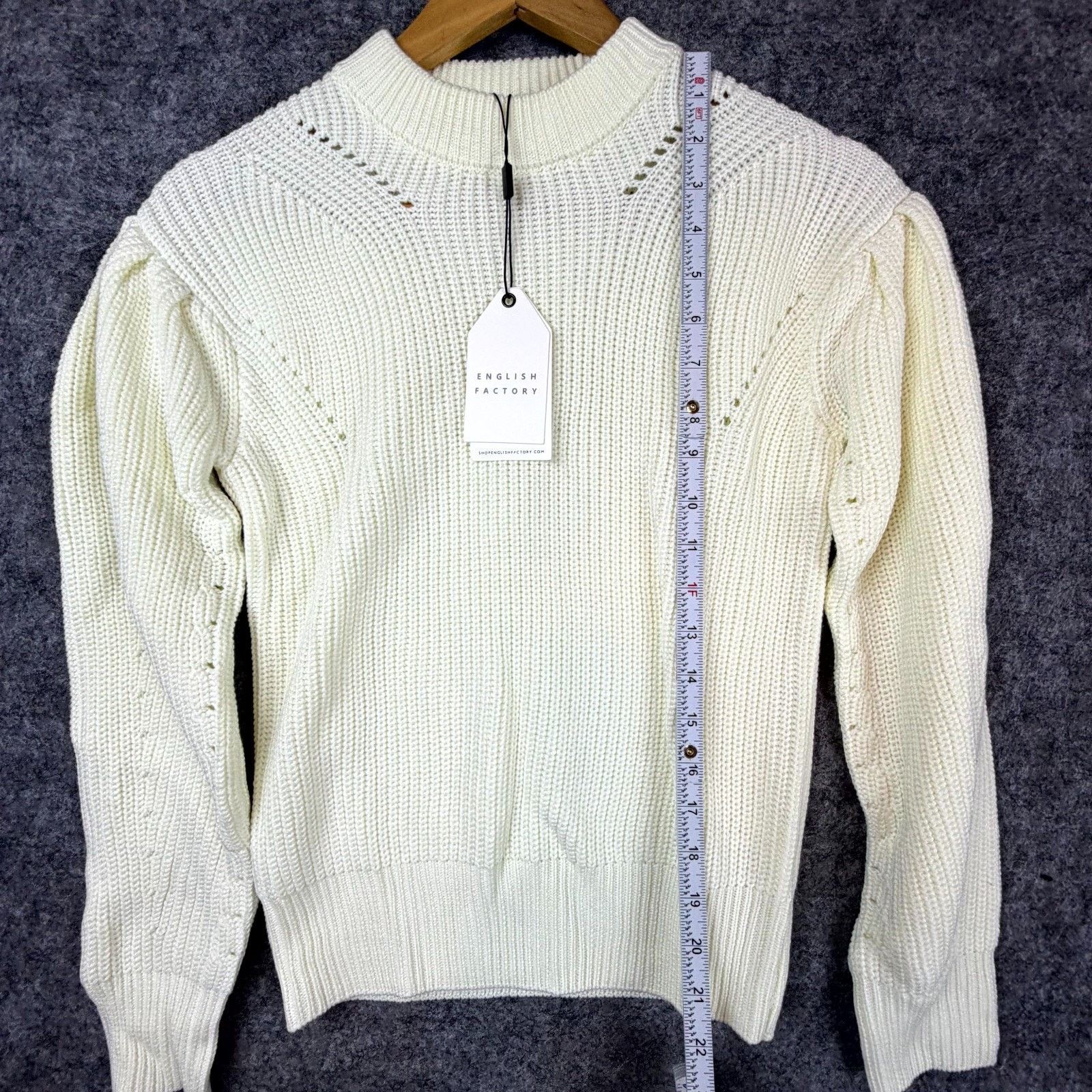 English Factory English Factory Sweater XS Ivory Ribbed Preppy Apres Ski Size XS / US 0-2 / IT 36-38 - 5 Thumbnail