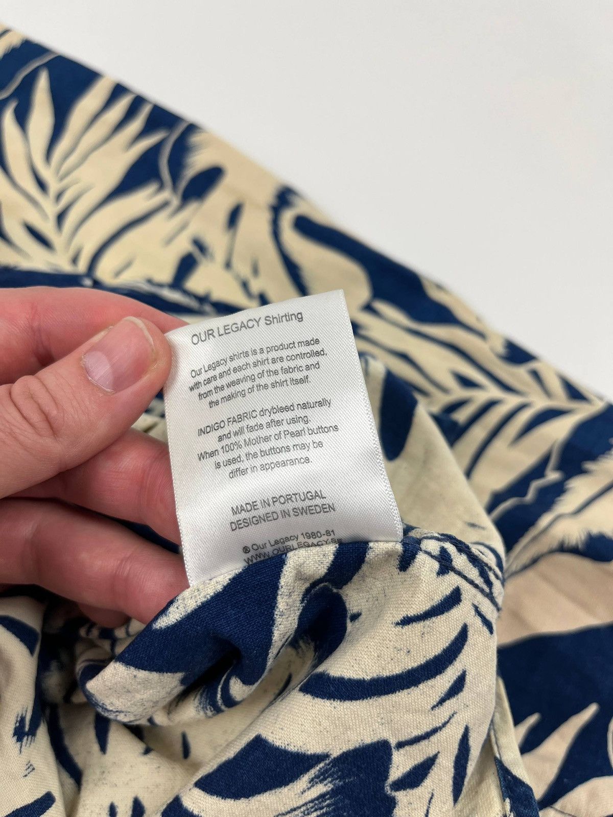 Our Legacy Our Legacy 1980-81 Indigo Tropical Leaf Shirt Size US S / EU 44-46 / 1 - 17 Thumbnail