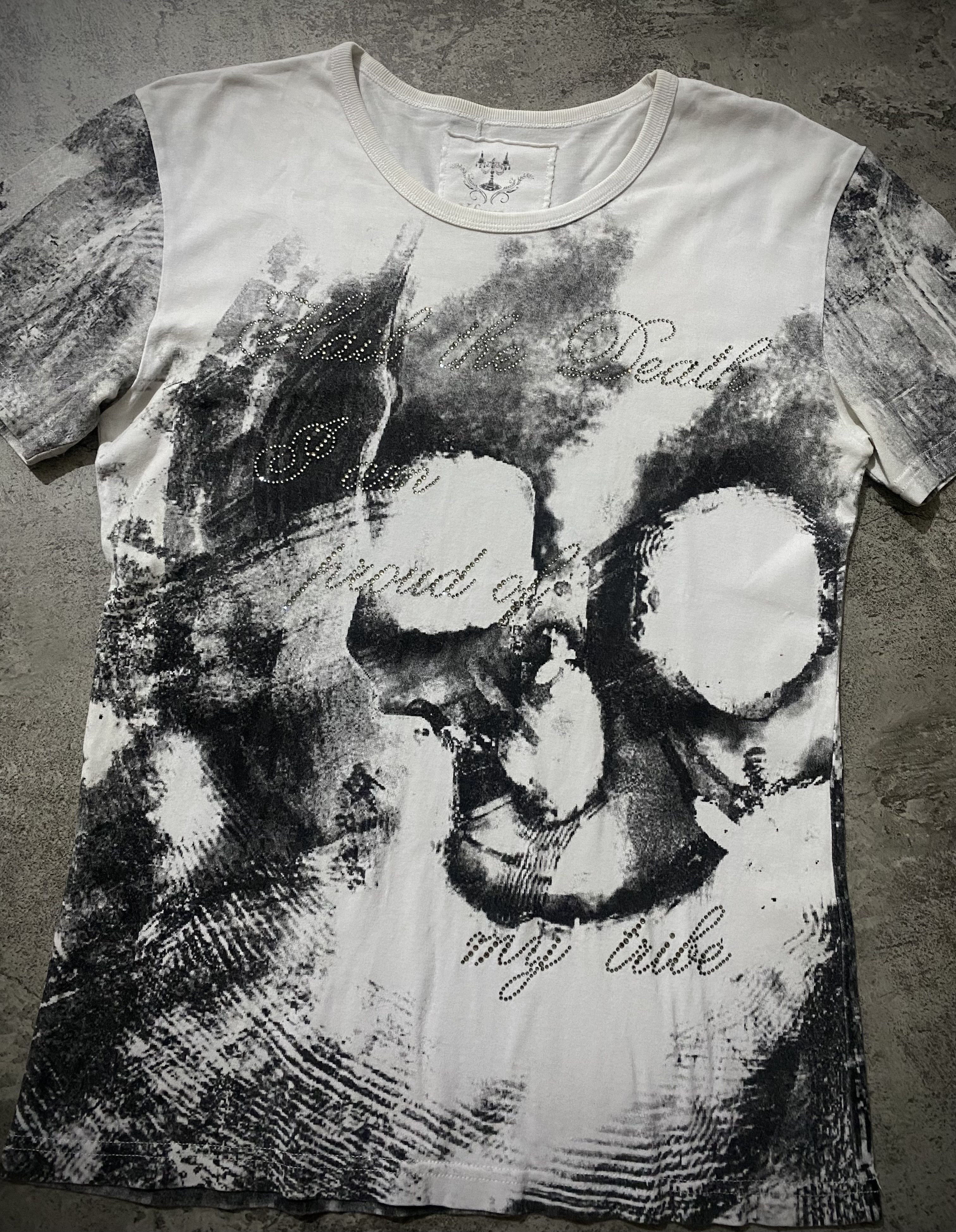 Japanese Brand XRFM SKULL GRUNGE POEM TSHIRT Size US M / EU 48-50 / 2 - 3 Thumbnail