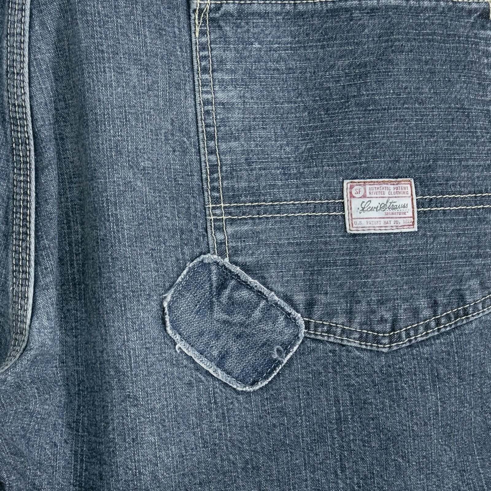 Levi's × Vintage Vintage Levis Baggy Jean Shorts 40" Waist - Distressed Dark Size US 40 / EU 56 - 7 Thumbnail