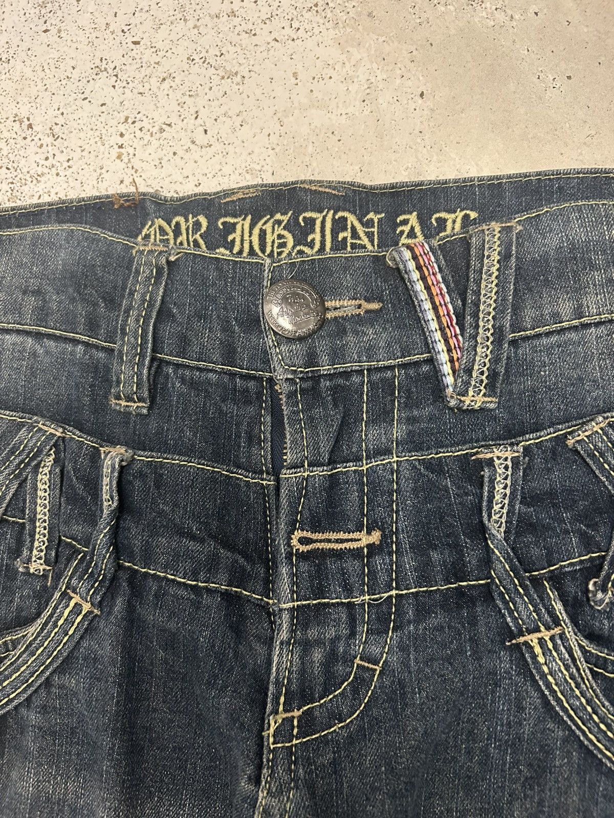 Le Grande Bleu (L.G.B.) Baggy Pants Double Waist Style Original Jeans Brand Size US 31 - 8 Thumbnail