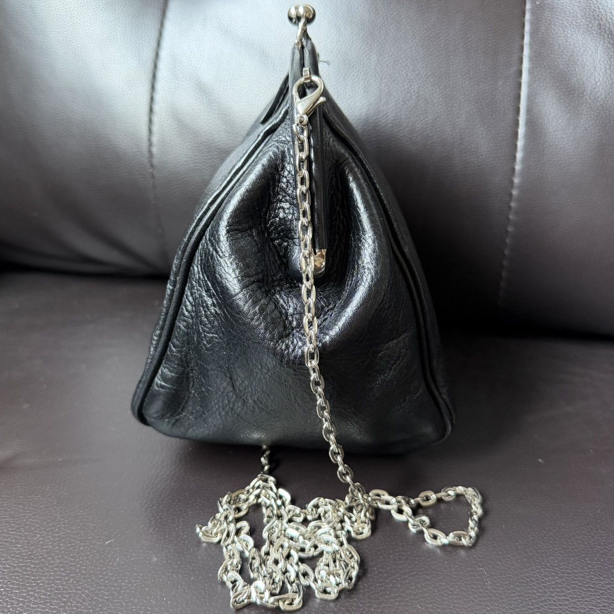 Yohji Yamamoto Yohji Yamamoto - Y’s Kisslock Chain Leather Bag Size ONE SIZE - 4 Thumbnail