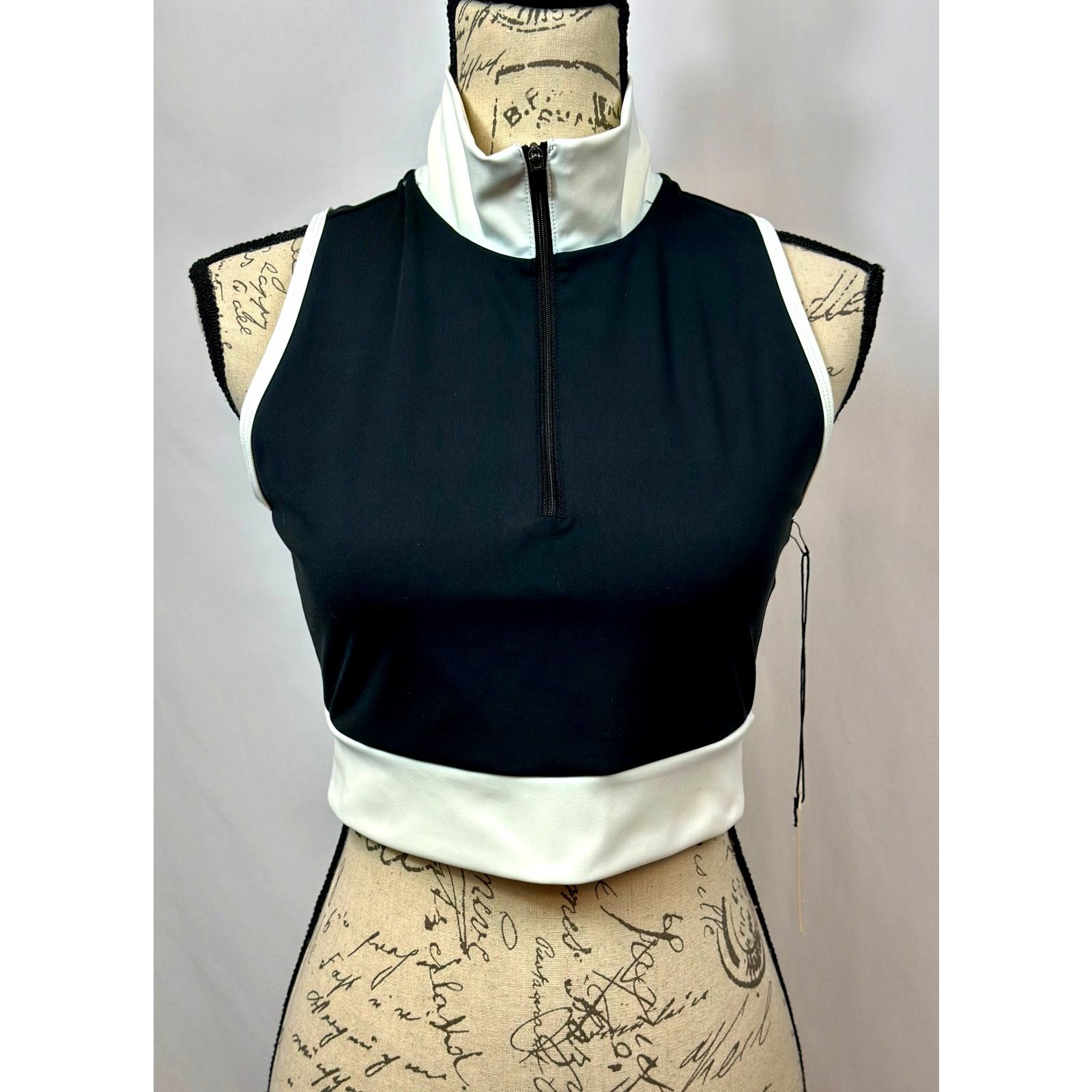 Other Sincerely Jules Active Crop Top Top Zipper Black/White M Size M / US 6-8 / IT 42-44 - 4 Thumbnail
