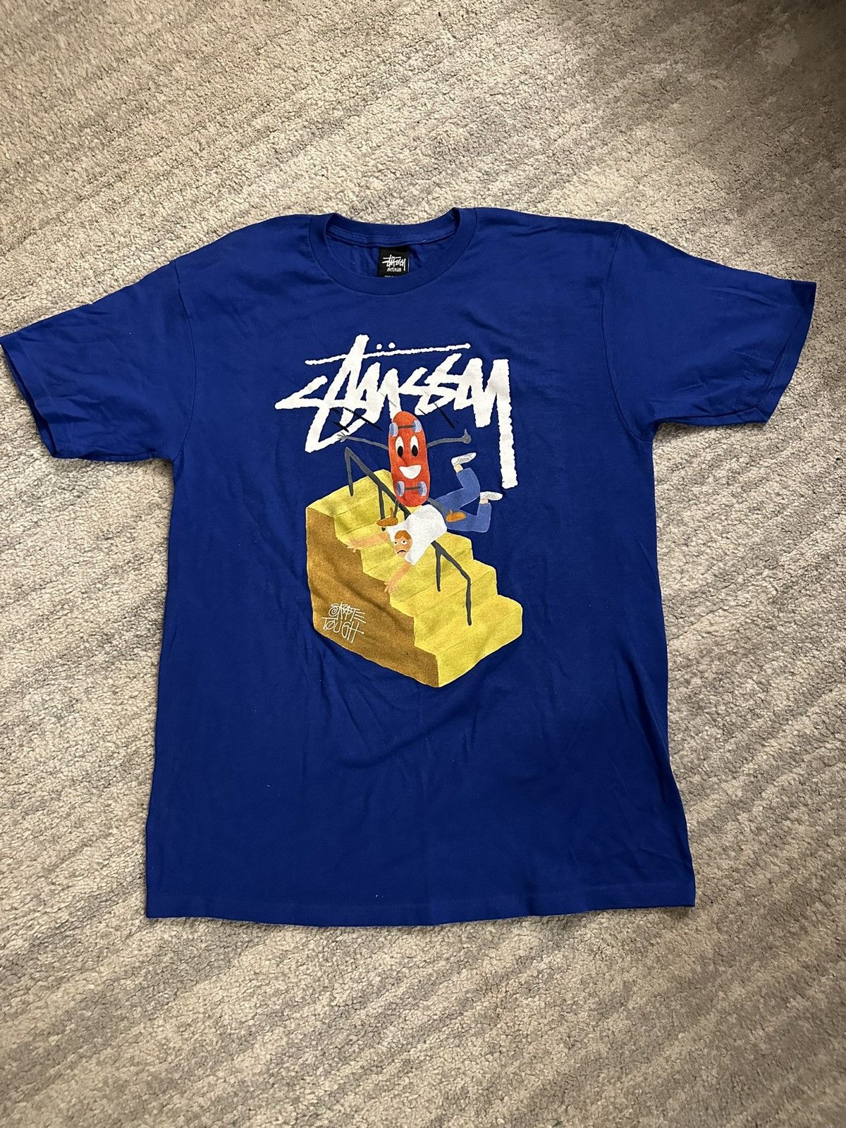 【OLD STUSSY】Stussy Skate Trap Tee Vintage 90s Stussy Tribe Usa Skater White T Shirt Large