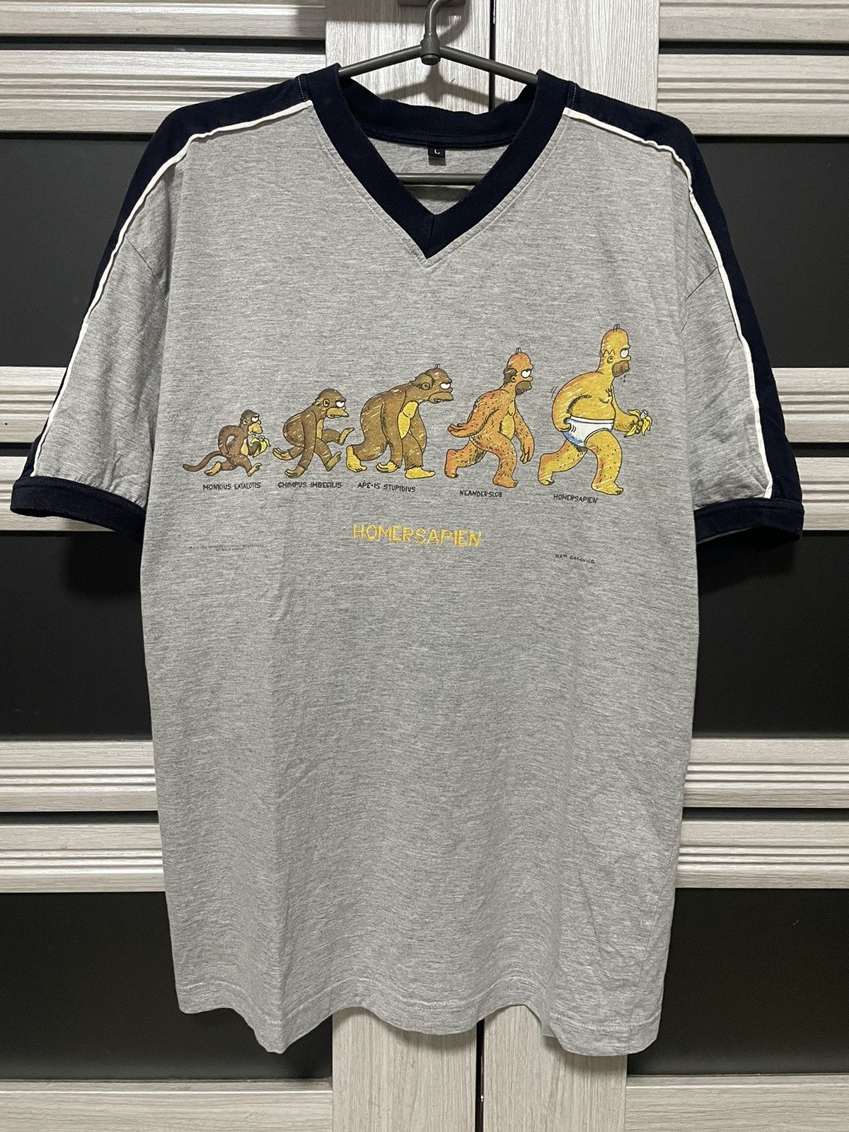 Vintage 1996 Vintage Homersapien Simpsons Gray Cartoon Tee L Size US L / EU 52-54 / 3 - 1 Thumbnail