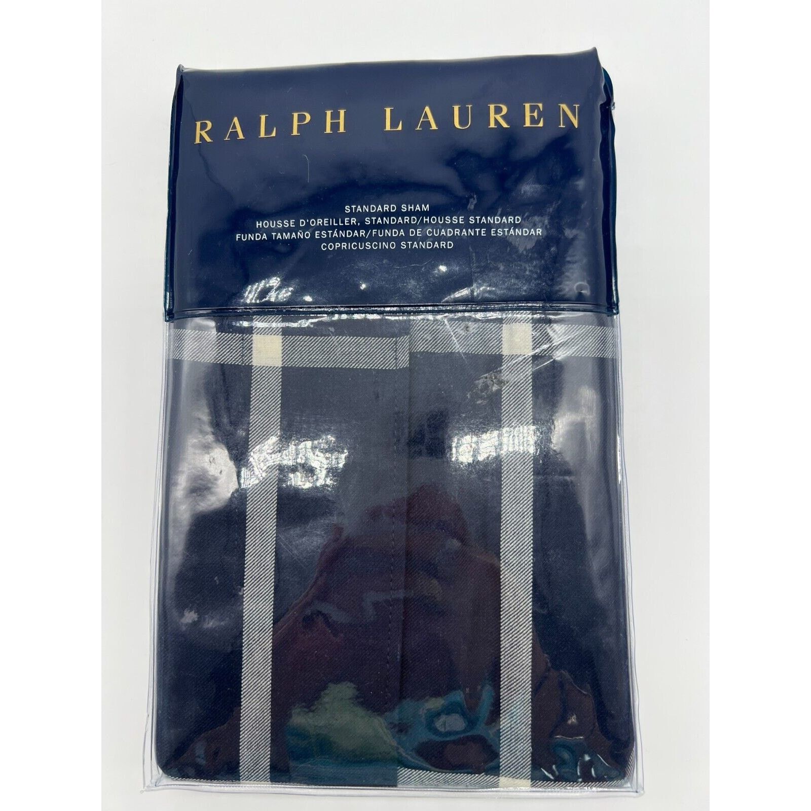 Ralph Lauren Ralph Lauren Home Equestrian Windowpane Sham Navy Standard Size ONE SIZE - 8 Thumbnail
